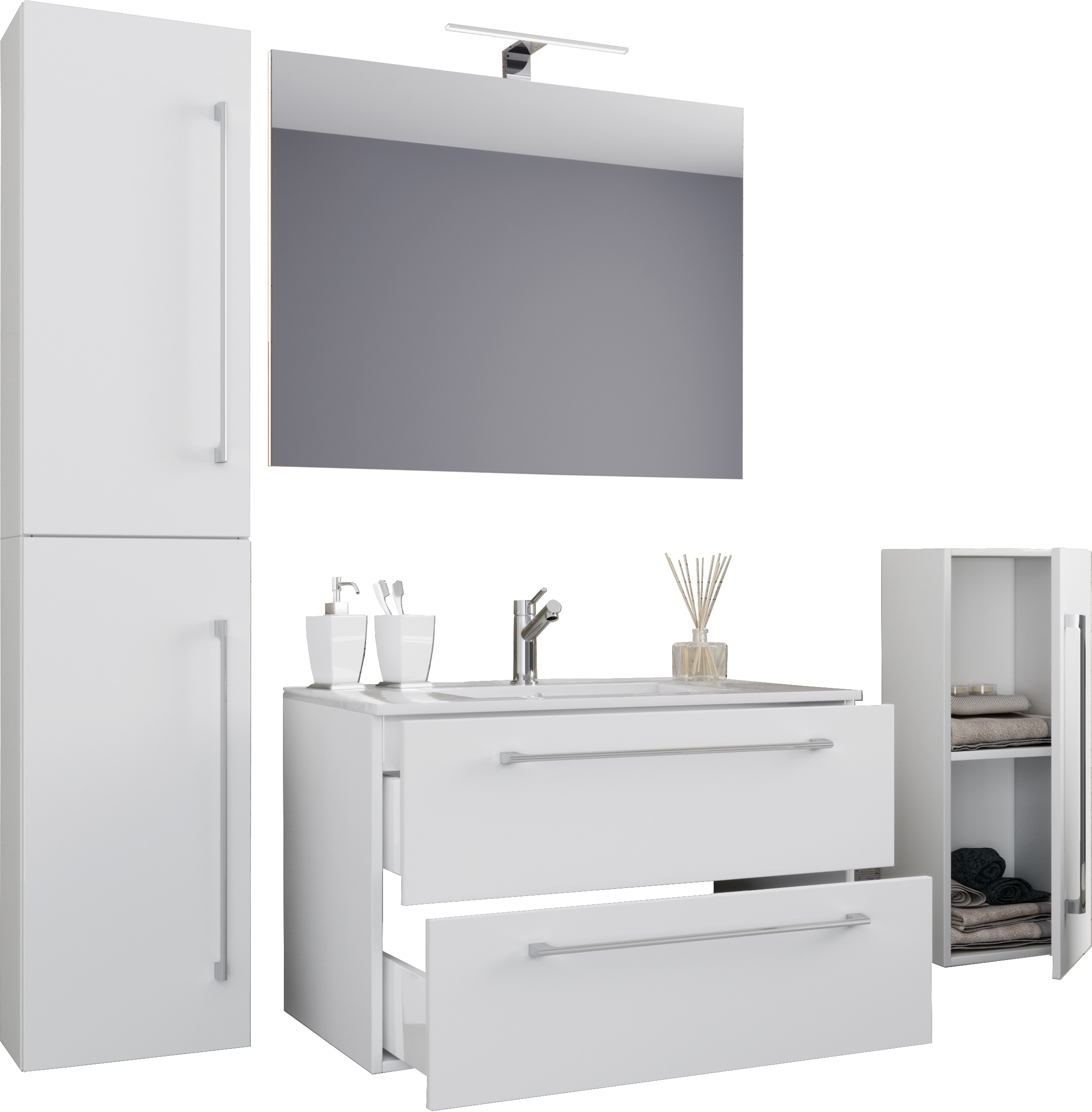 VCM Waschtisch "5-tlg. Waschplatz Waschtisch Badinos Schublade SP" 5 Stk. tlg.