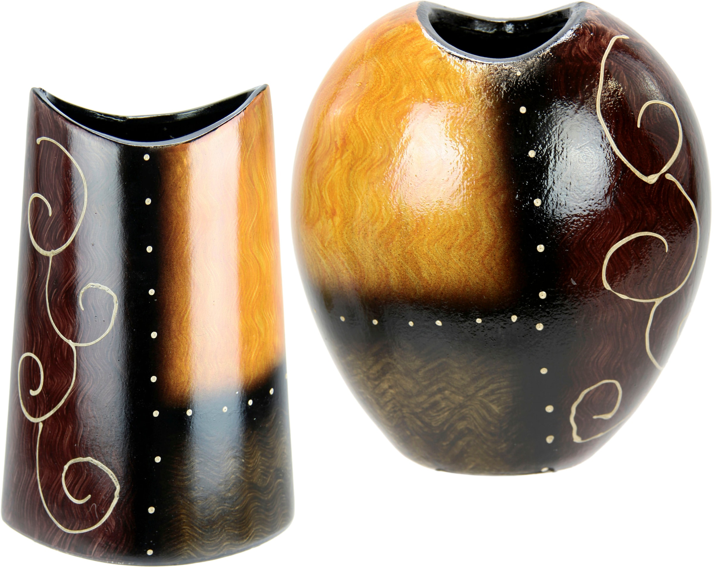 I.GE.A. aus bestellen Keramik Zylindervase »Für Set Dekovase | Bouquets Pampas«, oder Einzelblumen, 2er St.), Trockenblumen, Tischvase Sträuße, (2 BAUR bauchig