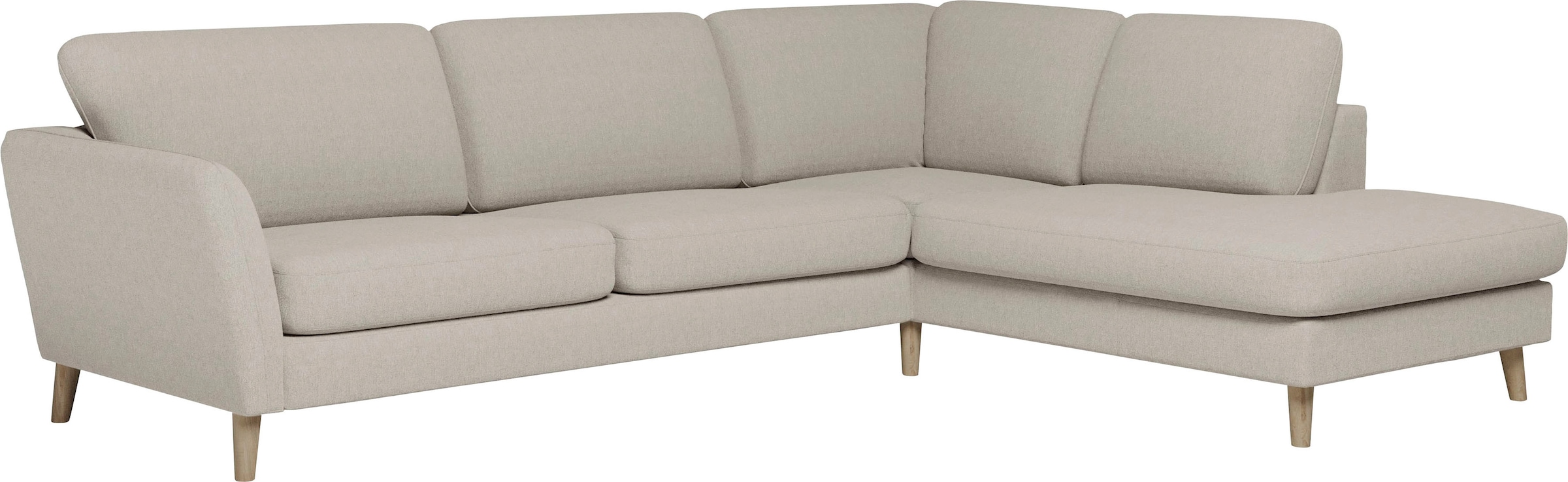 Home affaire Ecksofa »MARSEILLE 278/202 cm, L-Form, Ottom. rechts/links«, Massivholzbeine aus Eiche, in verschieden Bezügen und Farbvarianten