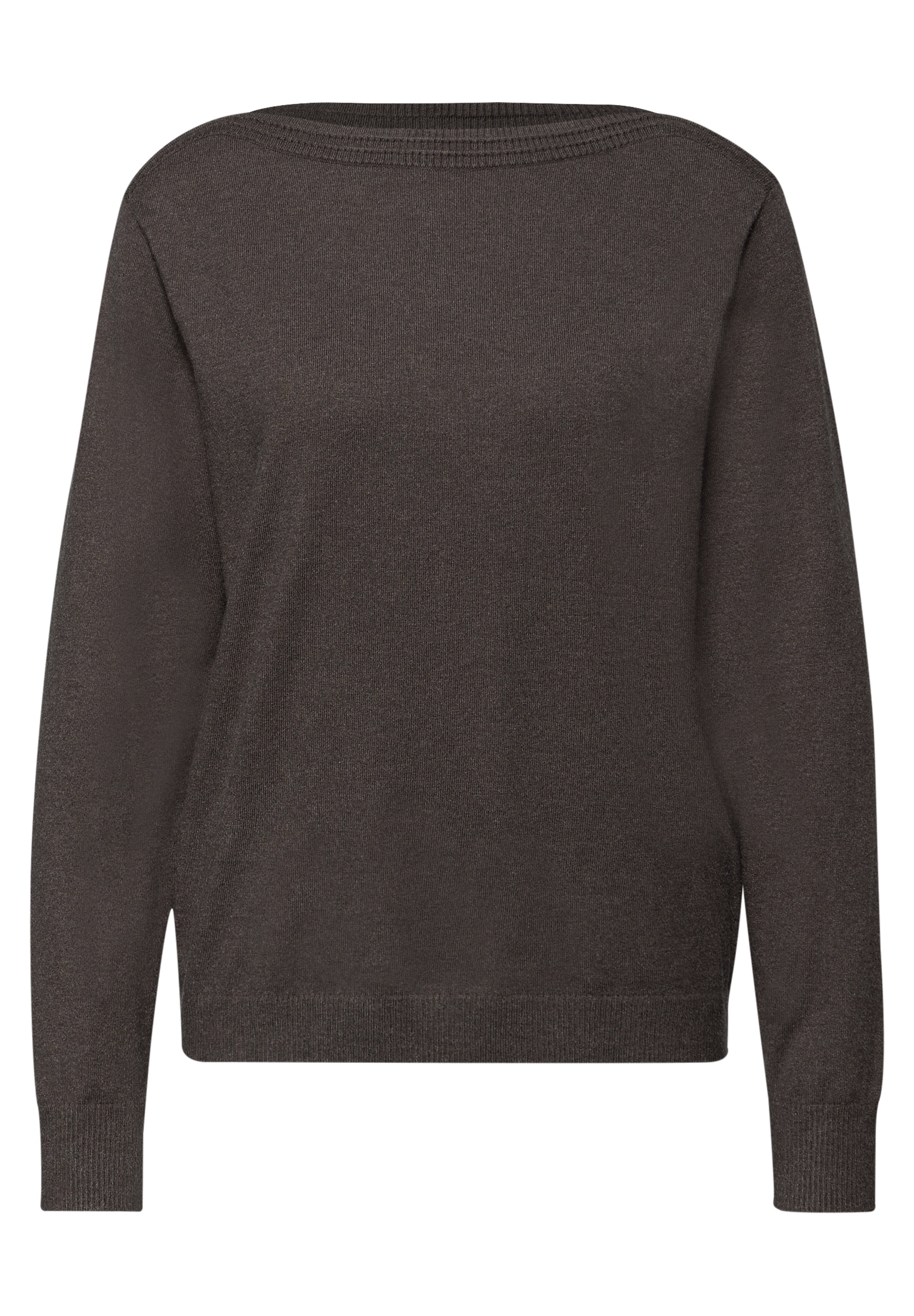 Strickpullover STREET ONE, Damen, Gr. 34, rustic braun meliert, Stoff, 50% Viskose, 28% Polyester, 22% Polyamid, unifarben, comfort fit normal, U-Boot-Ausschnitt, Bündchen, Pullover Strickpullover, mit U-Boot-Ausschnitt 3