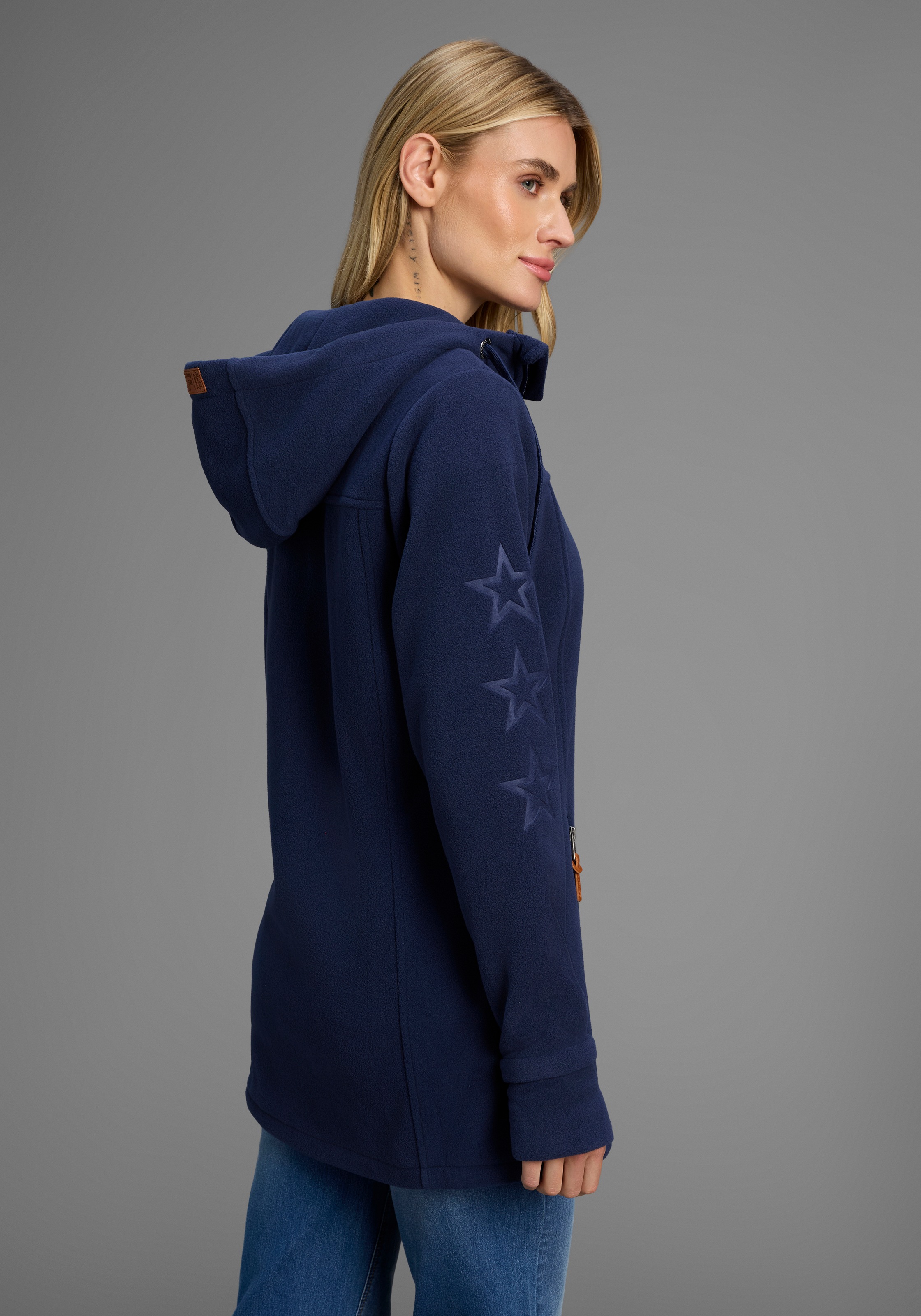KangaROOS Fleecejacke, mit Kapuze, figurbetonter Schnitt, mit Kapuze, mit 2 günstig online kaufen