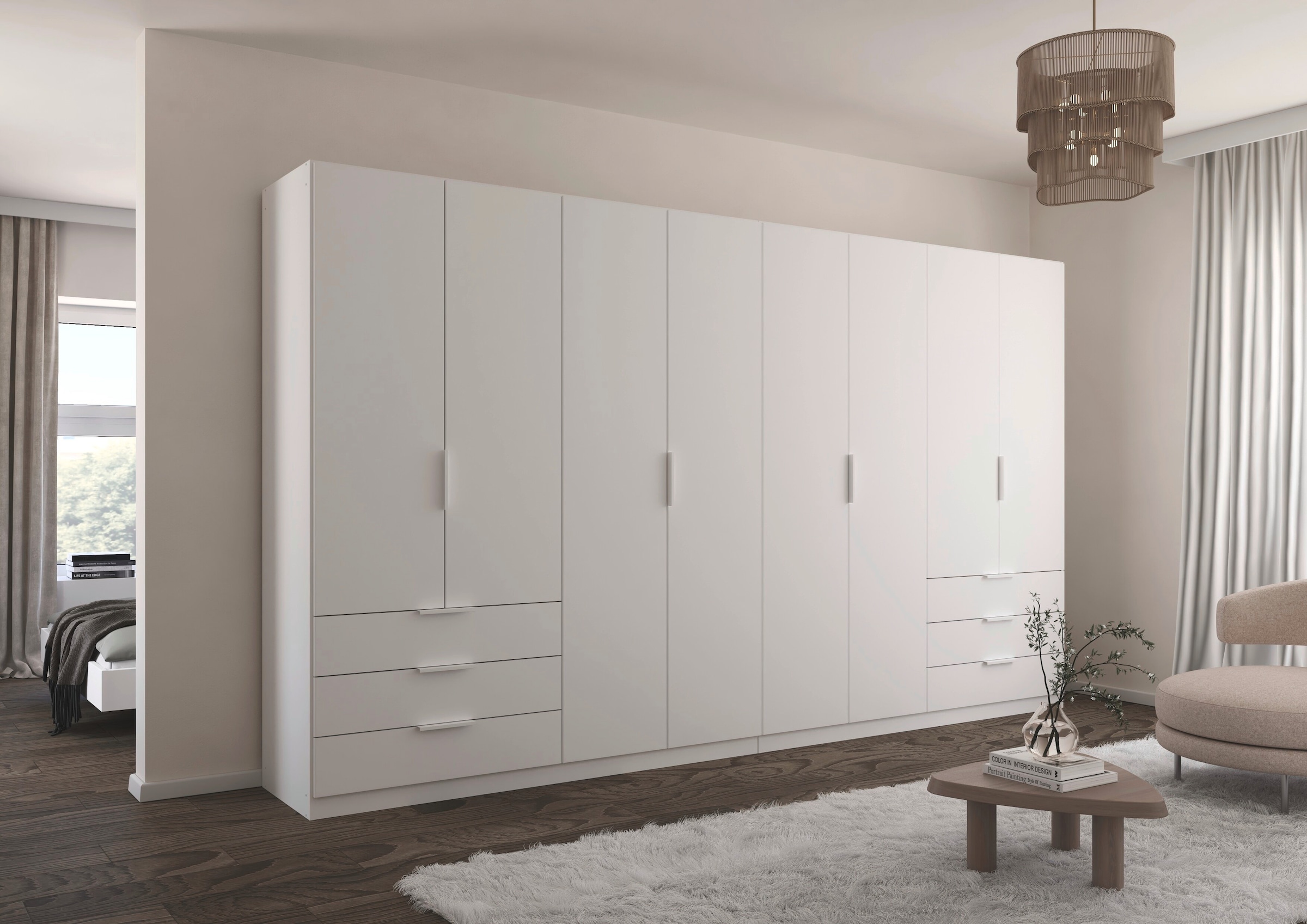 OTTO home Kleiderschrank »Mehrzweckschrank Schrank Schlafzimmer Garderobe Mietswohnung XEELINA« Mehr Flexibilität durch variable Schubladenanordnung MADE IN GERMANY