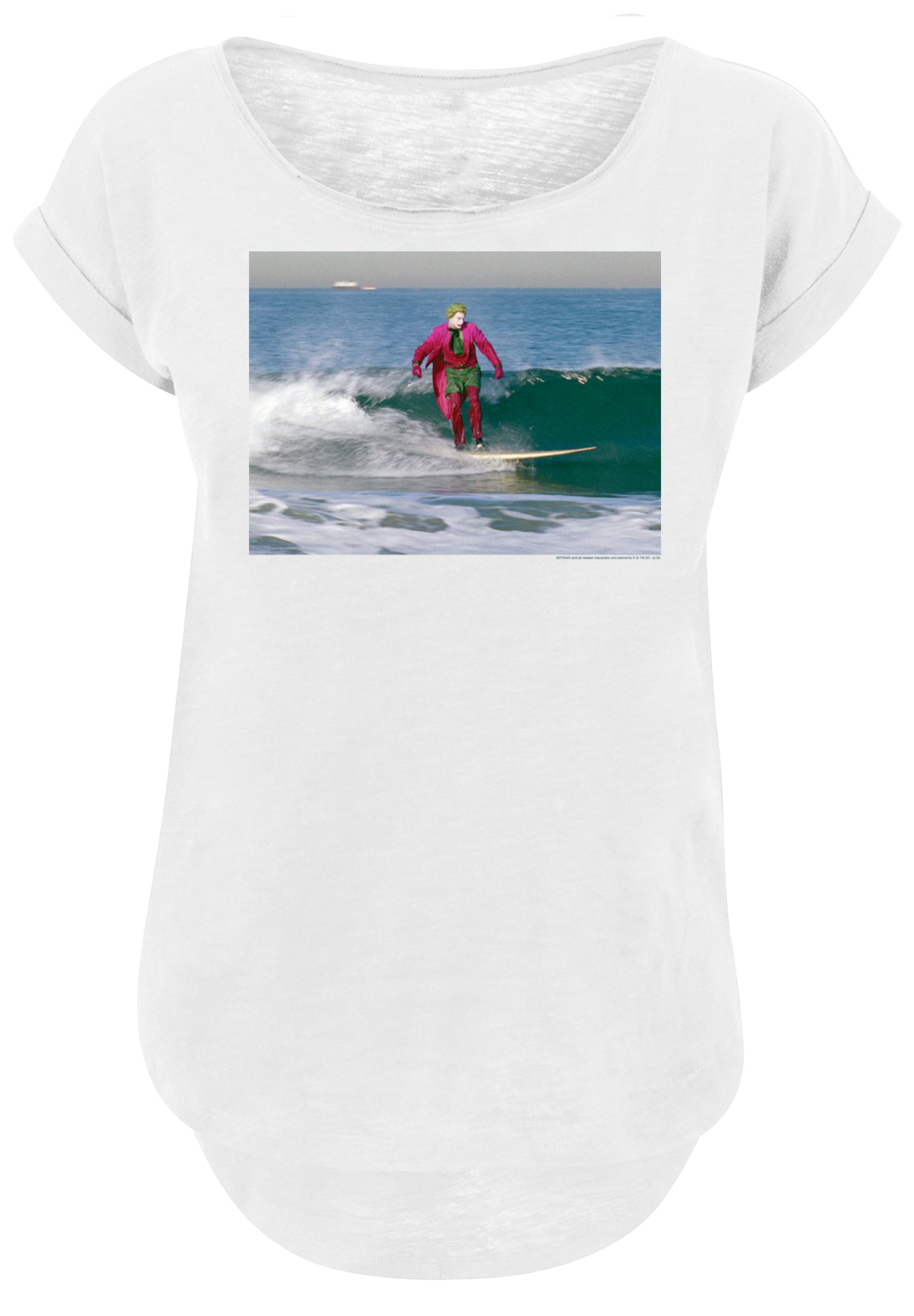 F4NT4STIC T-Shirt »Long Cut T-Shirt 'Batman TV Serie Joker Surfing'«, Damen,Premium Merch,Lang,Longshirt,Bedruckt