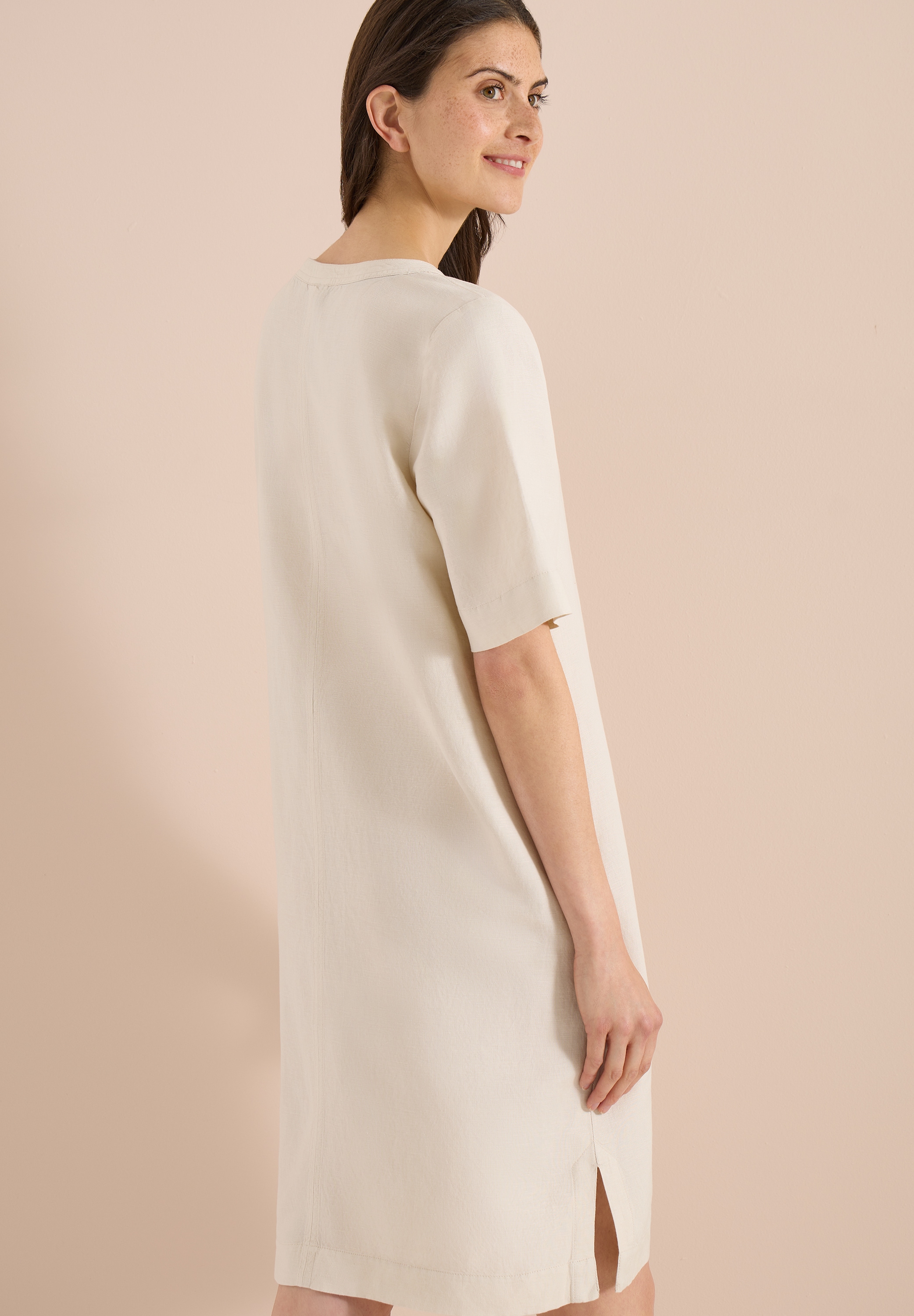 Cecil Midikleid Ohne Taschen Sommerkleid aus Leinenmix