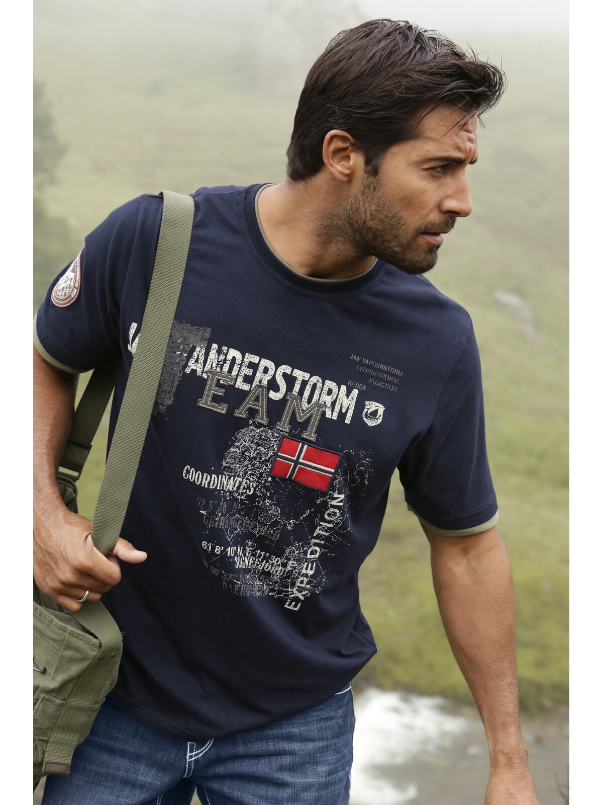 T-Shirt JAN VANDERSTORM "T-Shirt SÖLVE", Herren, Gr. 3XL, blau (dunkelblau), Obermaterial: 100% Baumwolle CO., Shirts T-Shirt 2