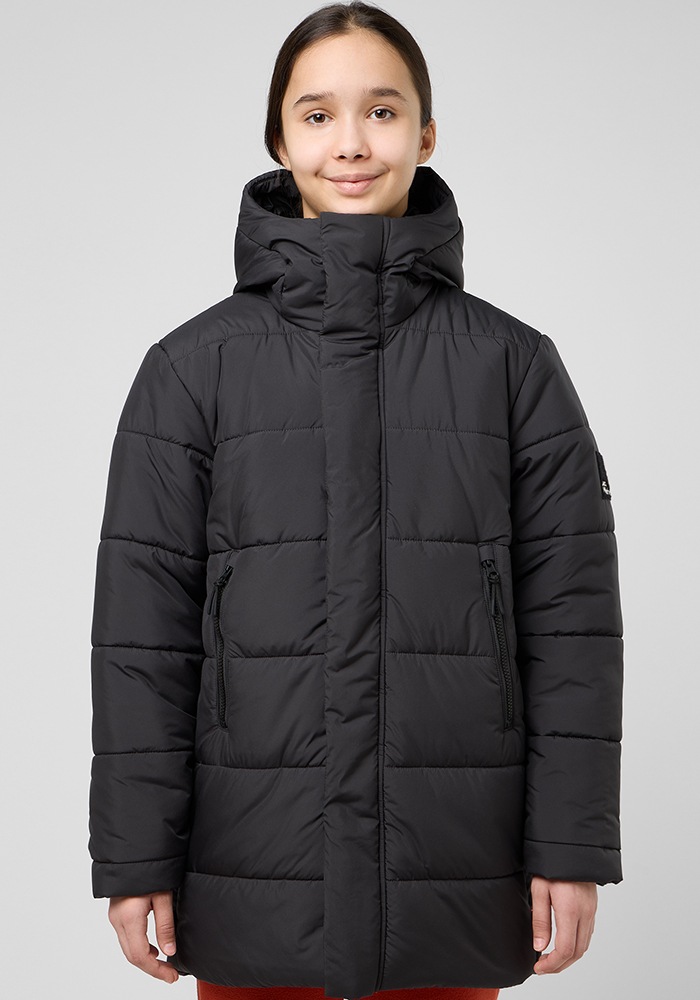 Softshelljacke JACK WOLFSKIN "TEEN INS LONG JACKET Y", Kinder, Gr. 176, schwarz (granite, schwarz), Hauptmaterial: 100% Polyester. Füllung: 100% Polyester (recycled), Jacken Softshelljacke