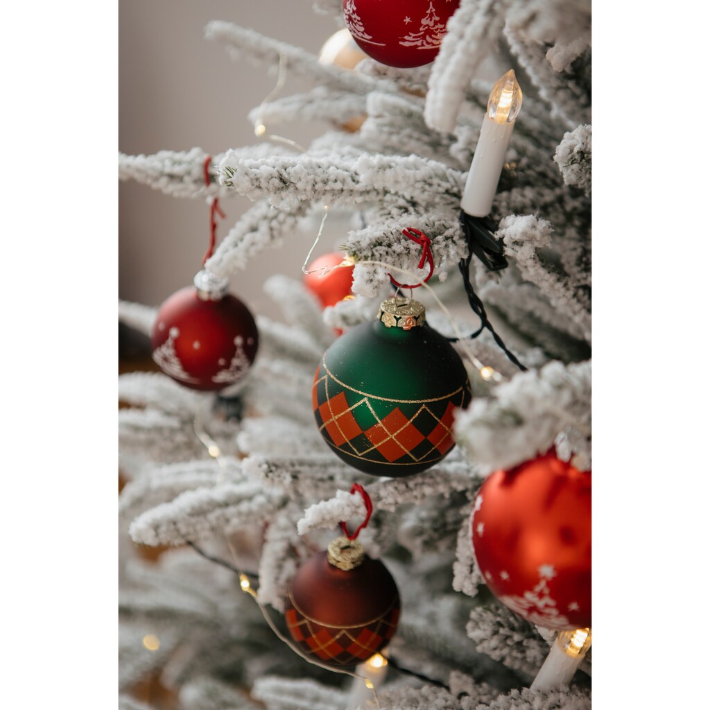 my home Künstlicher Weihnachtsbaum, Edeltanne, mit Schnee, inkl. Metallständer