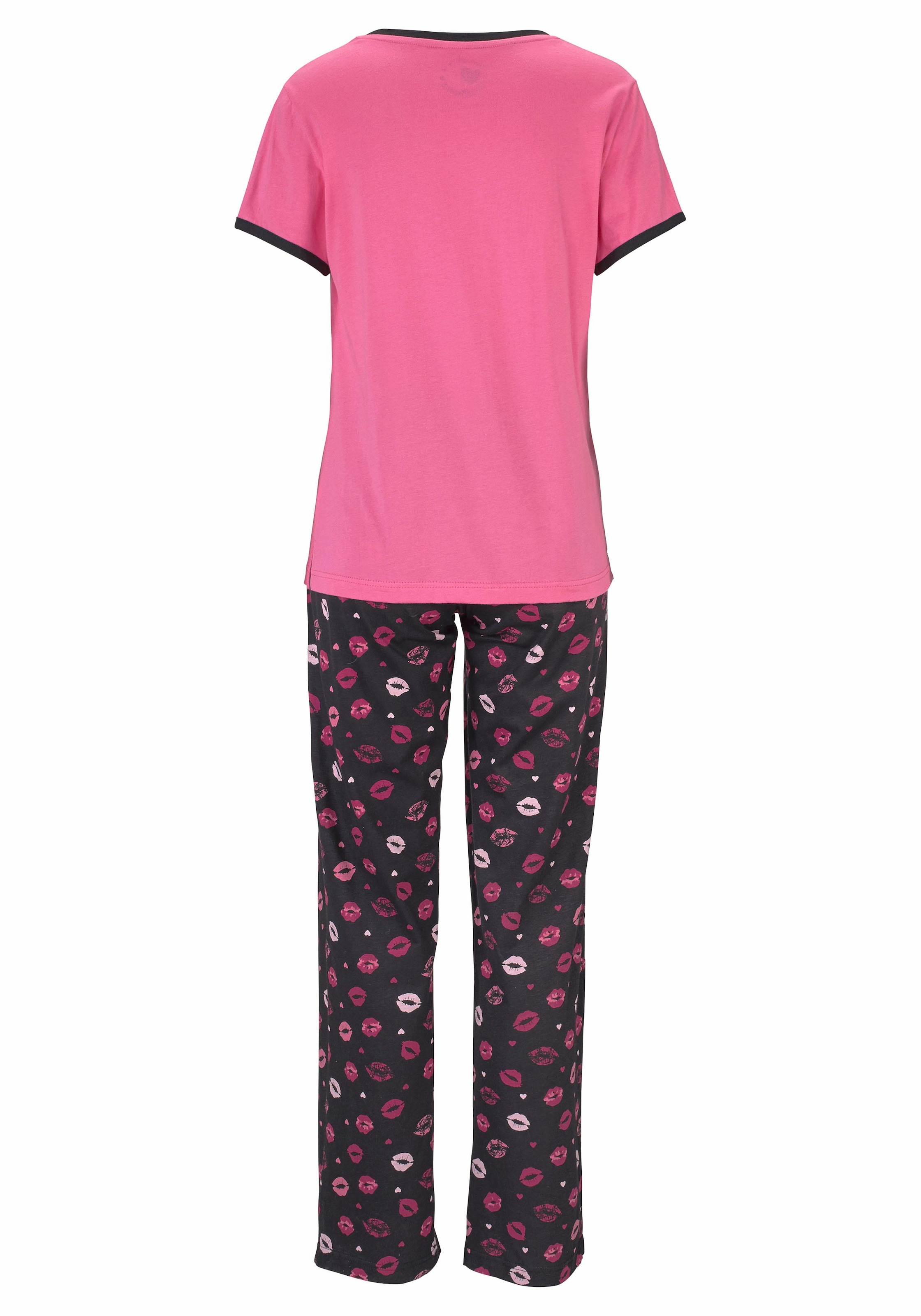 Vivance Dreams Pyjama, (Set, 3 teilig), mit Kussmund-Print