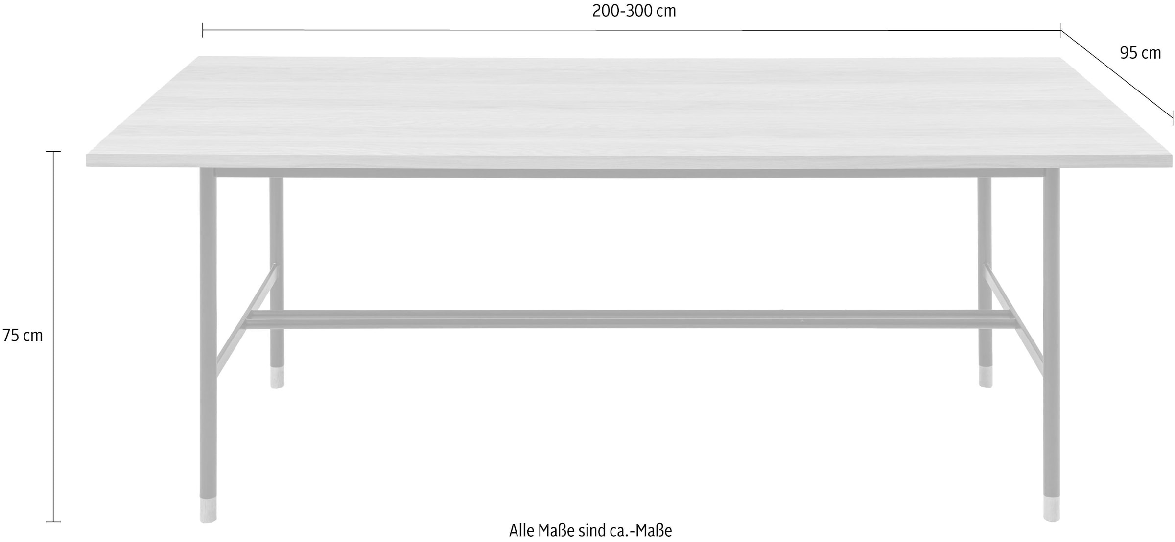 »Daniel«, Esstisch Breite Woodman BAUR verlängerbar 300 auf 200 cm cm, |