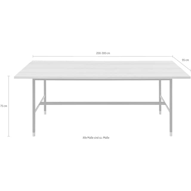 Woodman Esstisch »Daniel«, Breite 200 cm, verlängerbar auf 300 cm | BAUR