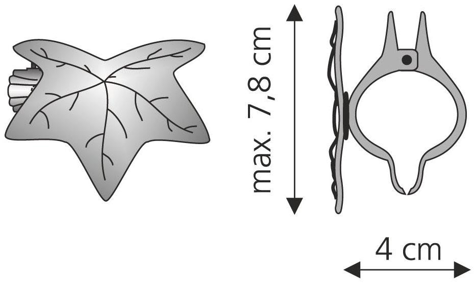 Liedeco Dekoklammer »Blatt«, (Packung, 2 St.), für Gardinen, Vorhänge