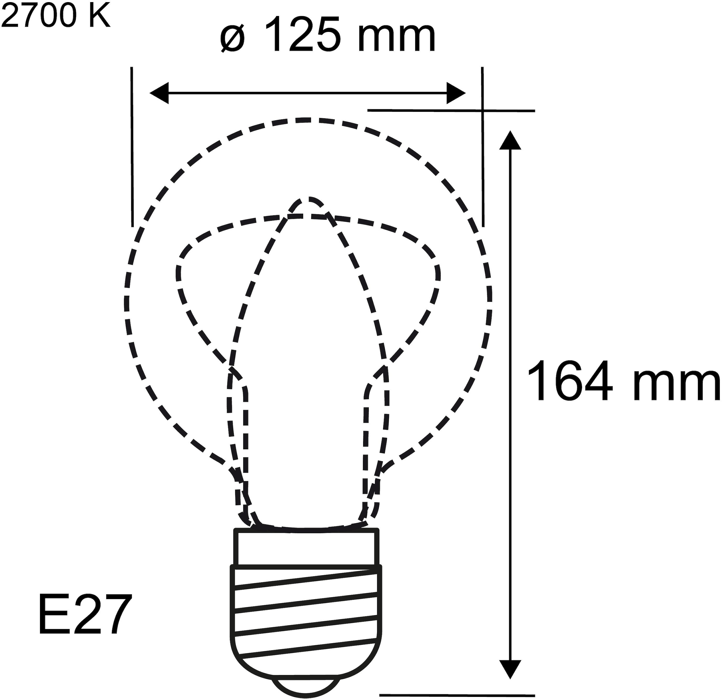 Paulmann LED-Filament »G125 400lm 2700K gold 3step dim 4,7W 230V 3Dellen« E27 1 Stk. Warmweiß Dimmbar