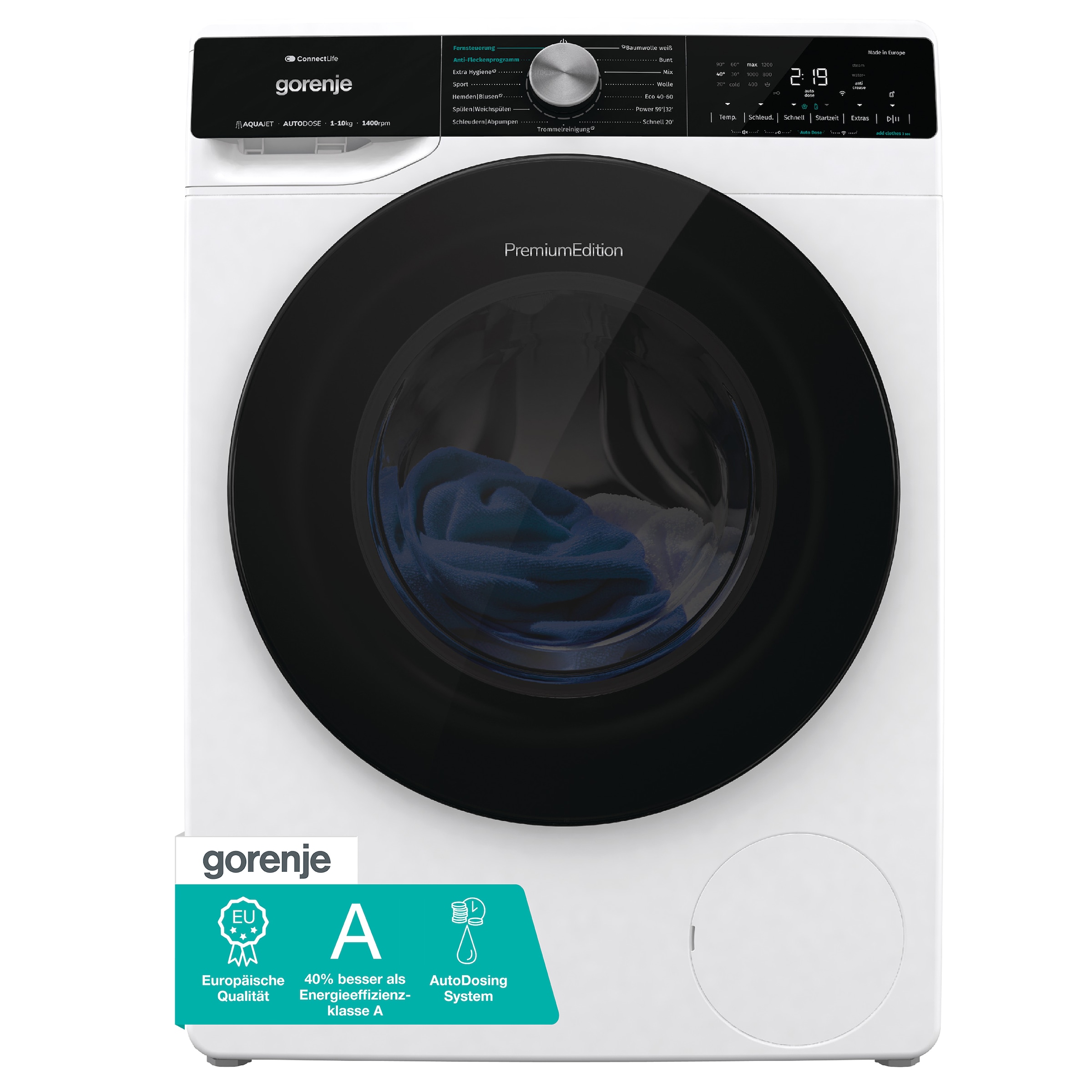 GORENJE Waschmaschine »WNS14A4ATS«, 10 kg, 1400 U/min, Energieklasse A-40%