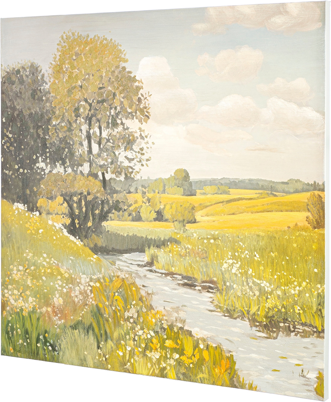 GILDE Leinwandbild »Bild quadratisch Quiet stream  grün« Landschaft 1 Stk. tlg. Landschaftsbild Bachlauf Naturidylle Ruhemotiv Wasserlandschaft