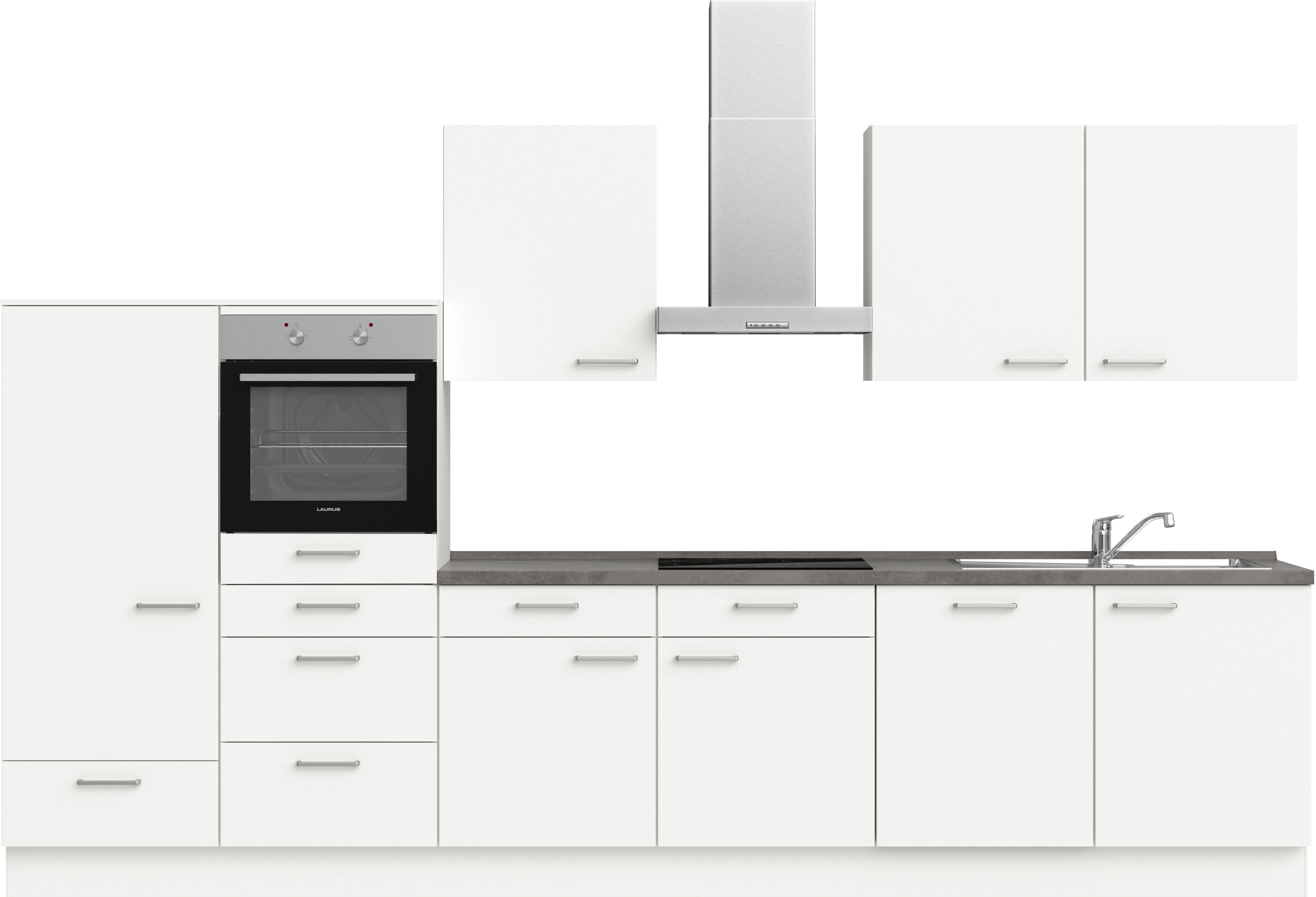 nobilia Küchenzeile ""Touch I", NEU: individuell anpassbar mit gratis Profi-Beratung" vormontiert, Breite 360 cm, Ausrichtung wählbar, wahlw. mit E-Geräten