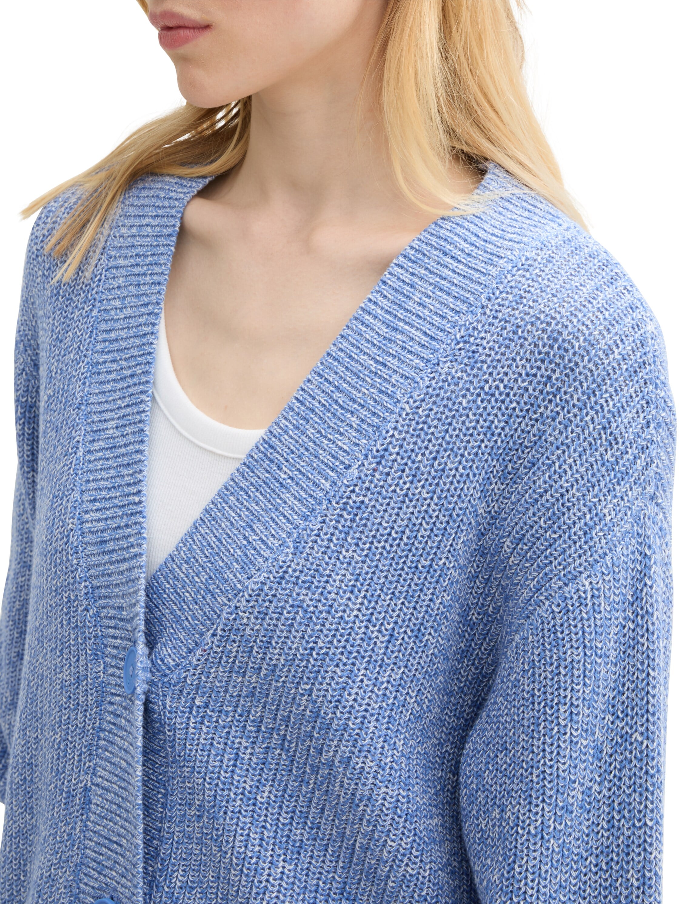 TOM TAILOR Denim Cardigan, mit Strickstruktur und Knopfleiste