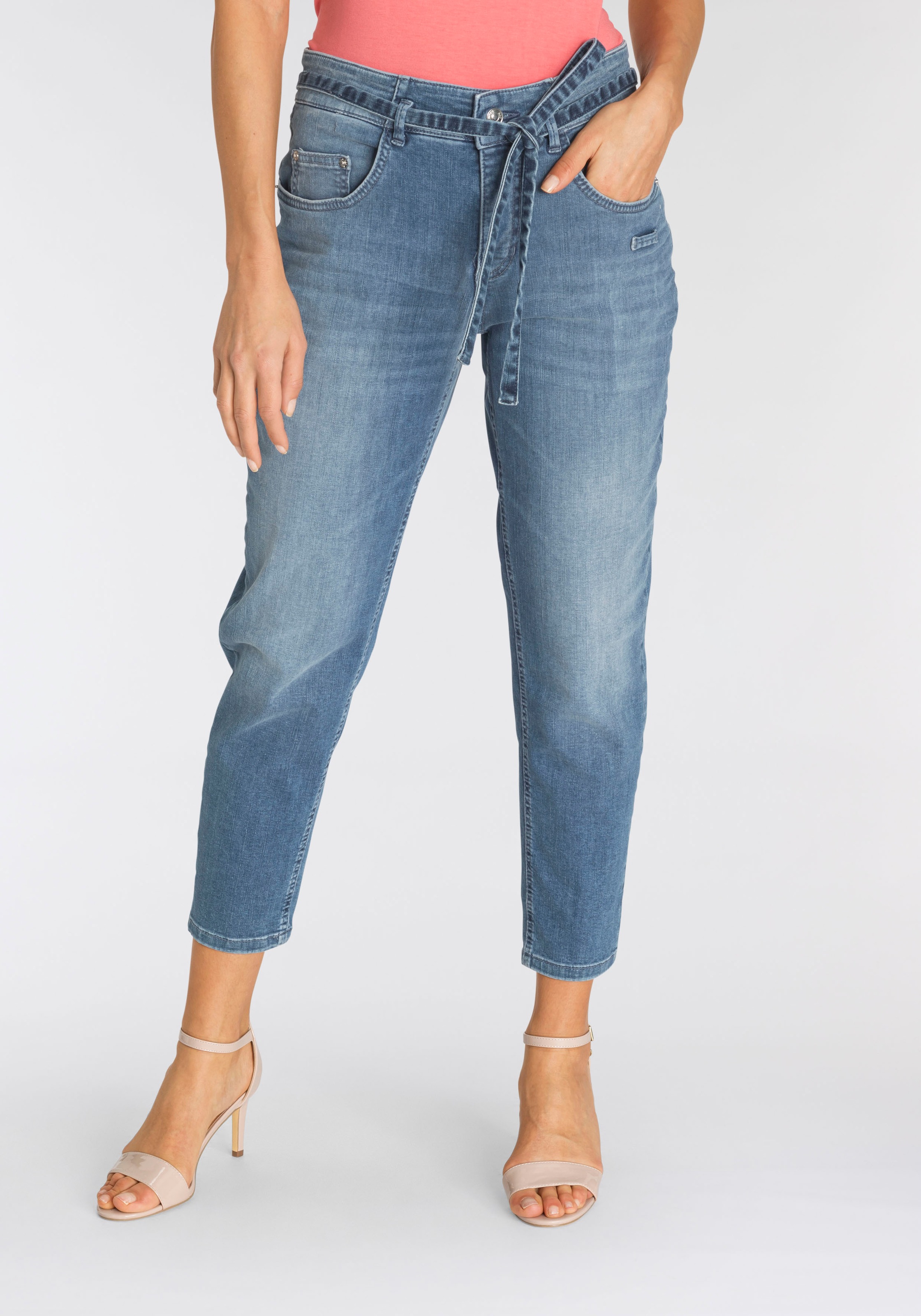 MAC Ankle-Jeans »Mina«, Moderne Karottenform mit separatem Bindeband in der Taille kaufen