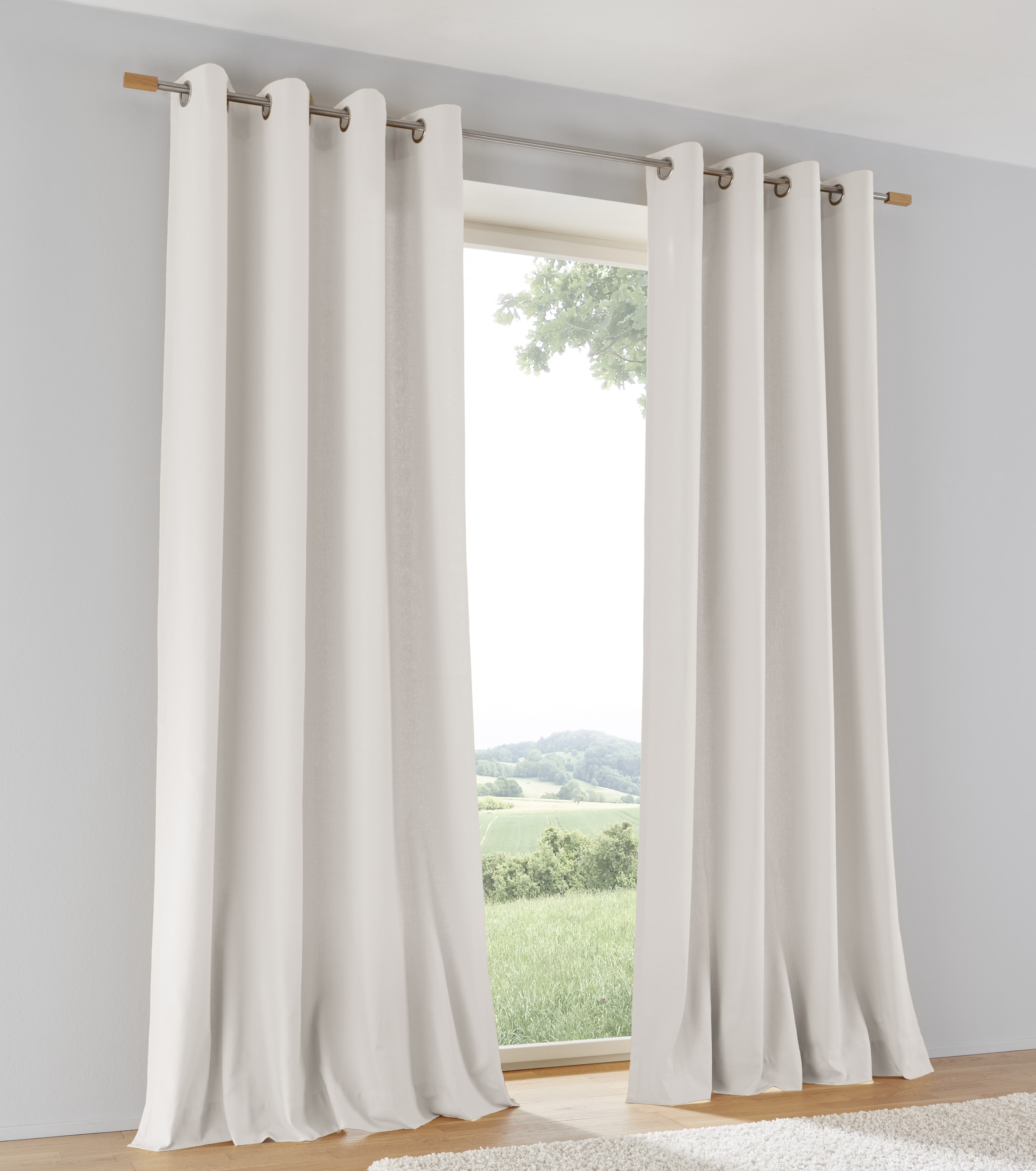 Kutti Vorhang "Vorhang Duck" Ösen 1 Stk. tlg. natürlicher Look, einfarbig, günstig online kaufen