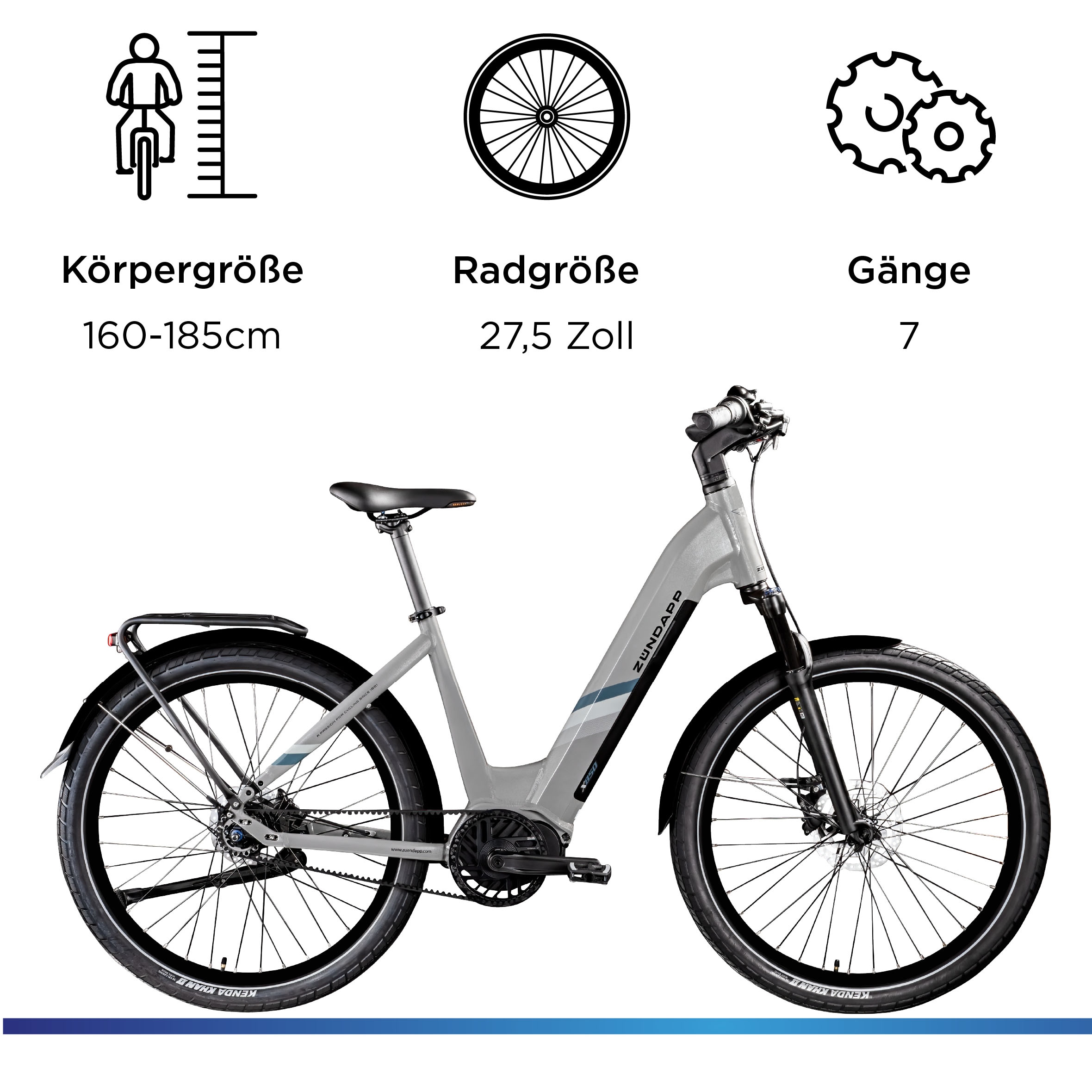 Zündapp E-Bike »X850«, 7 Gang, Mittelmotor 250 W