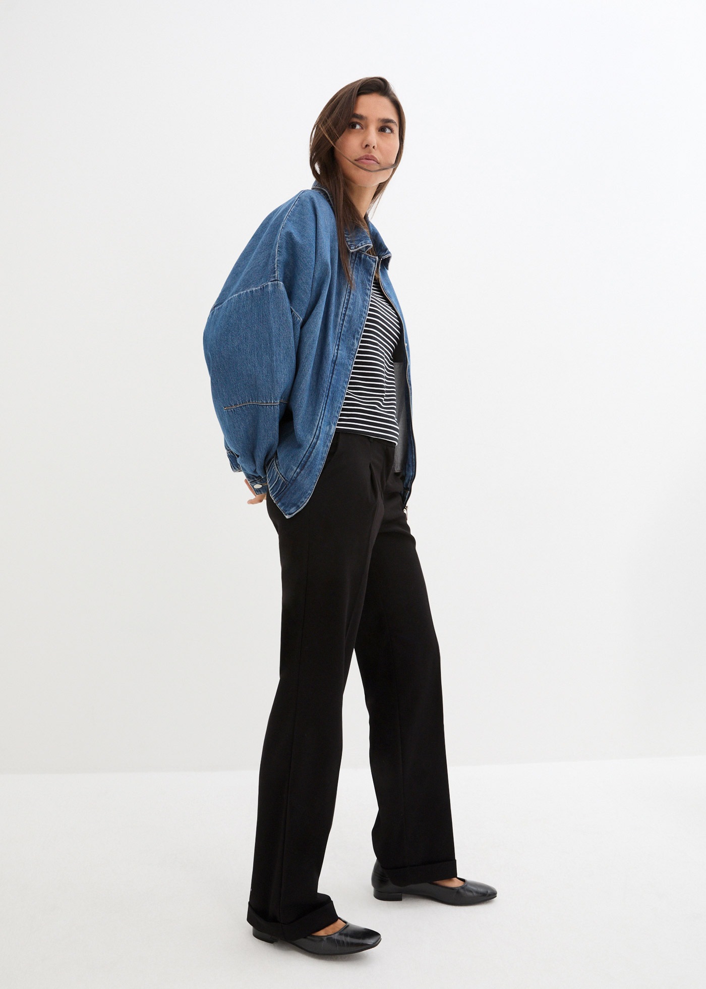 bonprix Langarmshirt »Langarmshirt mit reiner Baumwolle« mit Streifen Muster