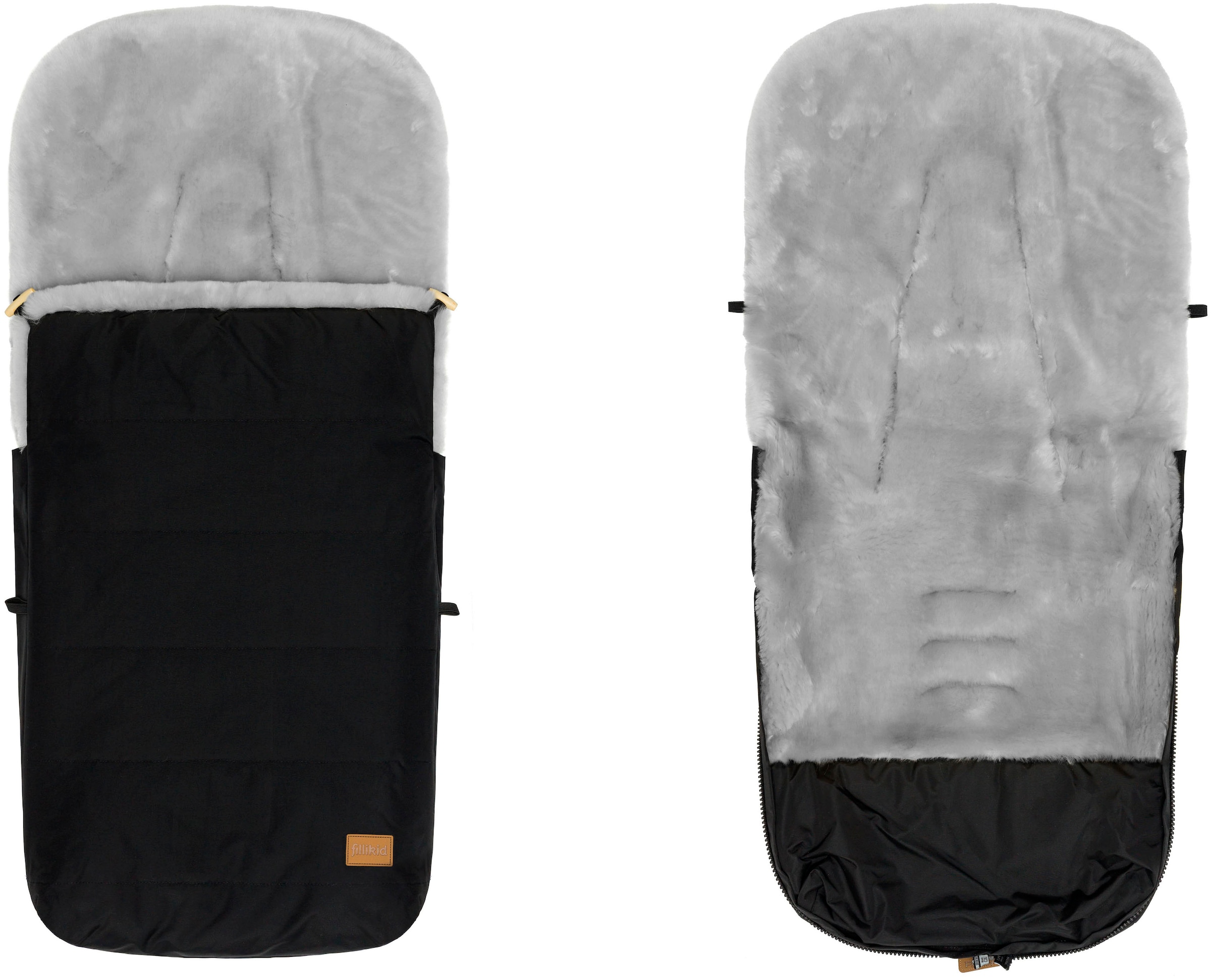 Fillikid Fußsack »Bernina Alpina schwarz, Lammfell grau,  Winterfußsack«