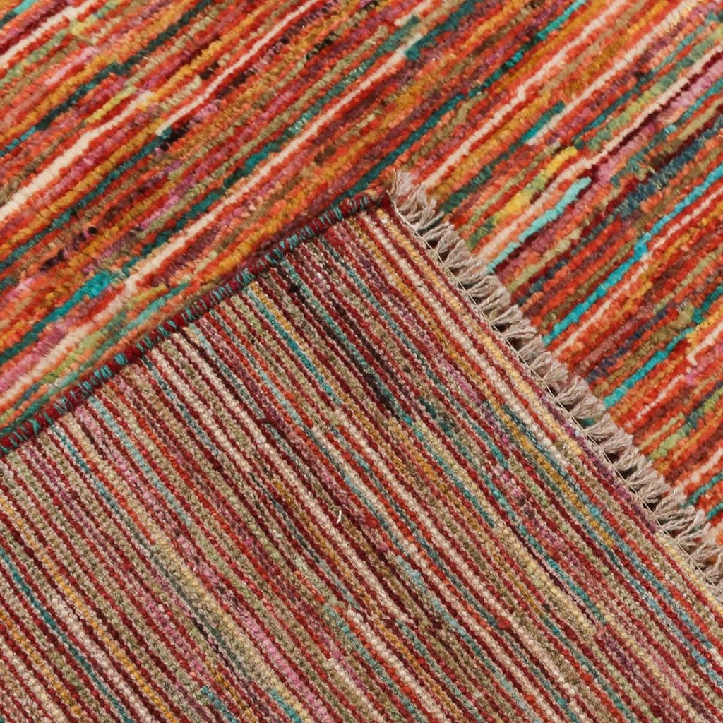 Wohnen Teppiche morgenland Wollteppich »Streifen Multicolore 282 x 189 cm«, rechteckig, 0,8 mm Höhe, Handgeknüpft mehrfarbig