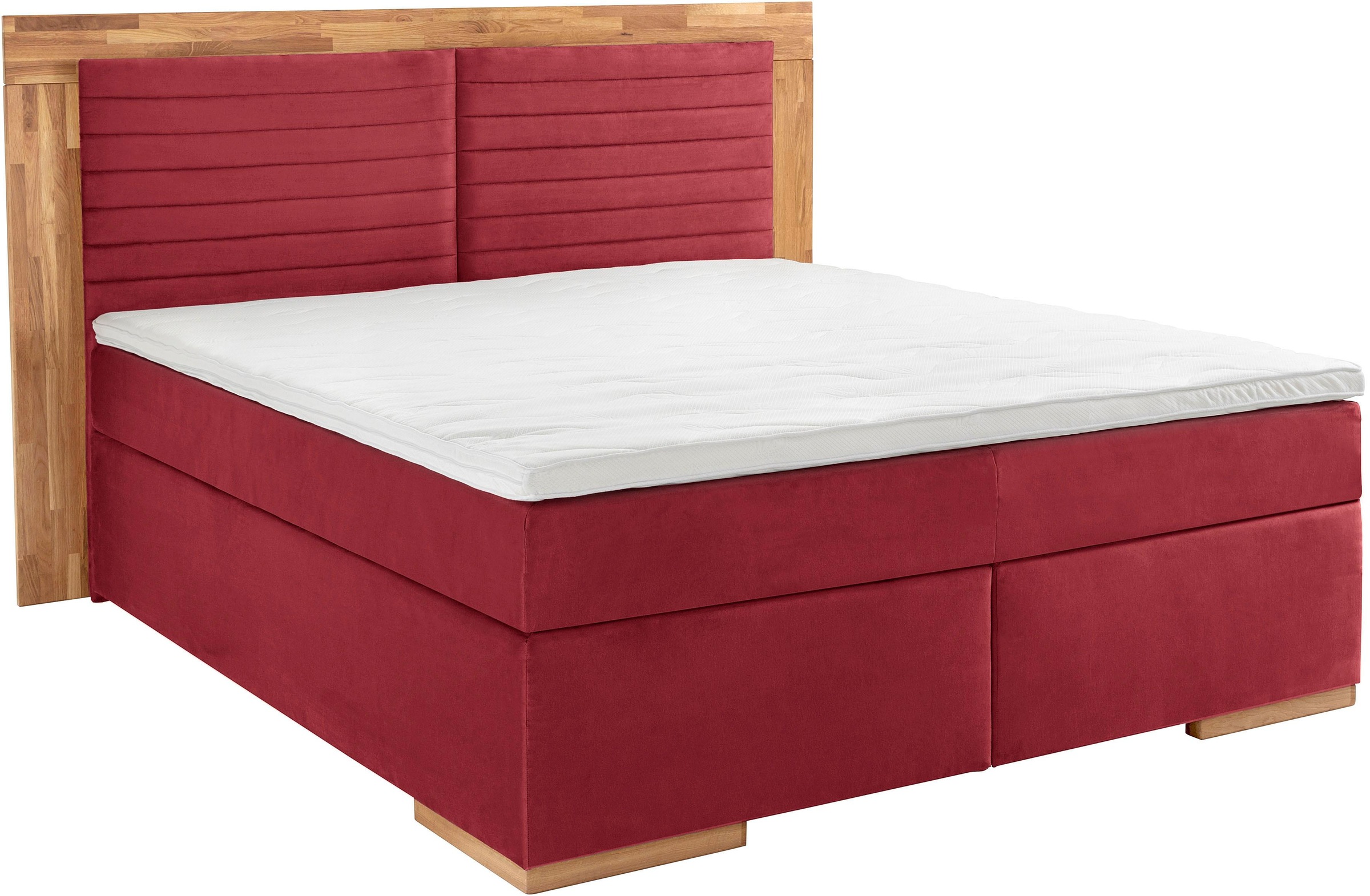 Home affaire Boxspringbett "Cup" mit Massivholzrahmen, mit Topper, in 2 Här günstig online kaufen