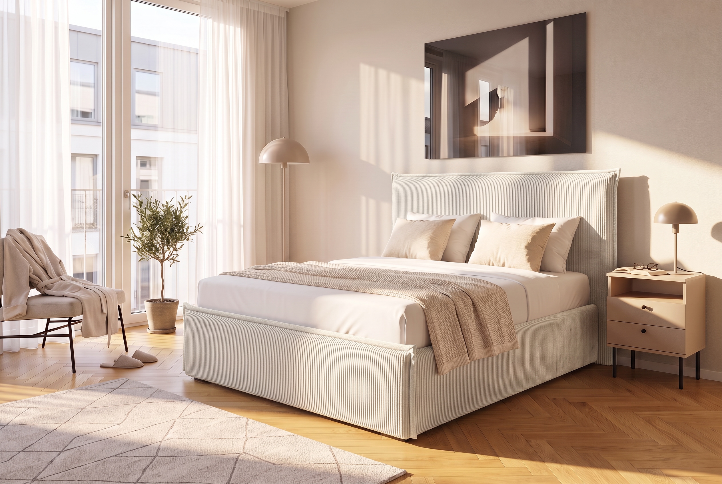 OTTO home Polsterbett "MARLA" mit hochwertigem Cord-Bezug