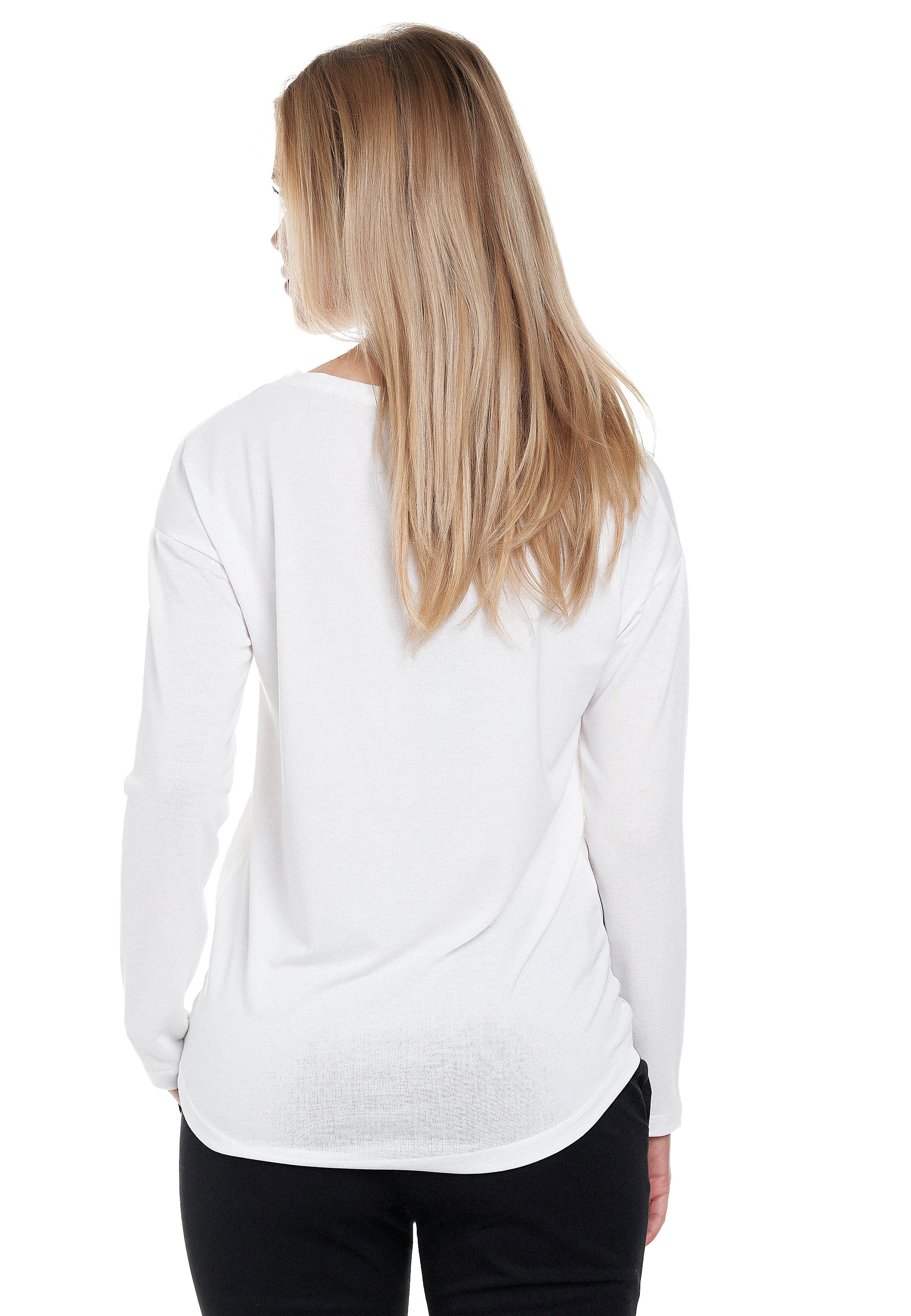 Decay Langarmshirt, mit coolem Glitzerstreifen-Aufdruck