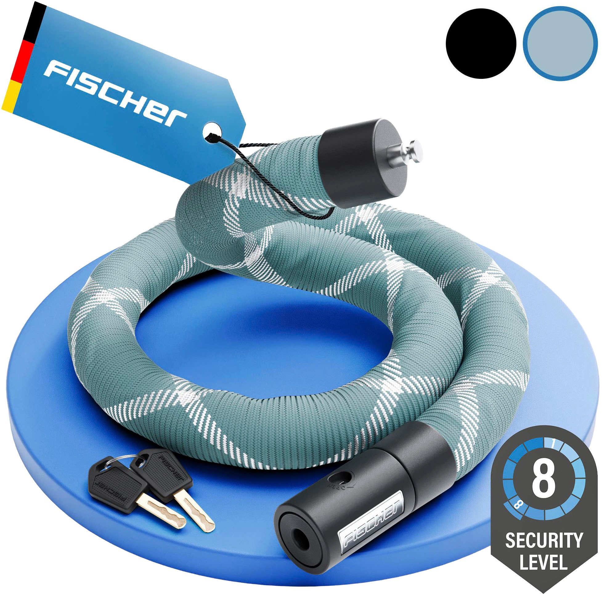 FISCHER FAHRRAD Kettenschloss "Kettenschloss SILENCE CK100/32 mint"mintgrün, Sicherheitsschlösser