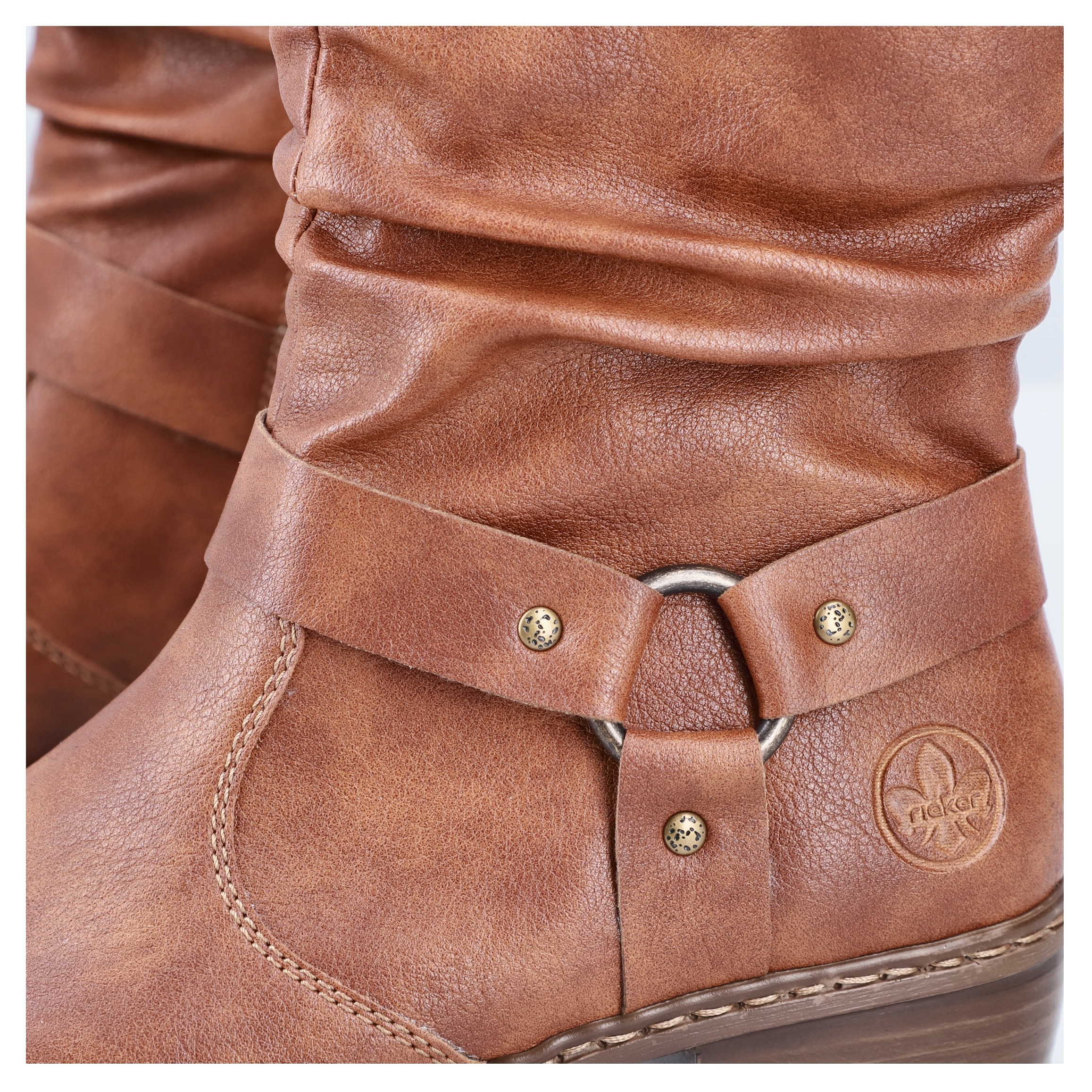Rieker Stiefelette, Cowboyboots, Westernstiefelette, Blockabsatz, mit Zierriemen