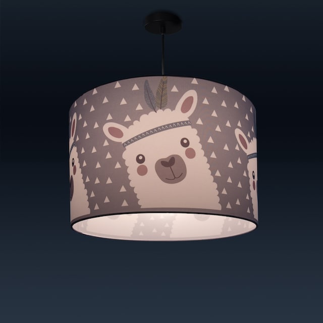 Paco Home Pendelleuchte »Ela 214«, 1 flammig-flammig, Kinderlampe  Deckenlampe LED Kinderzimmer Lampe Lama-Motiv, E27 | BAUR