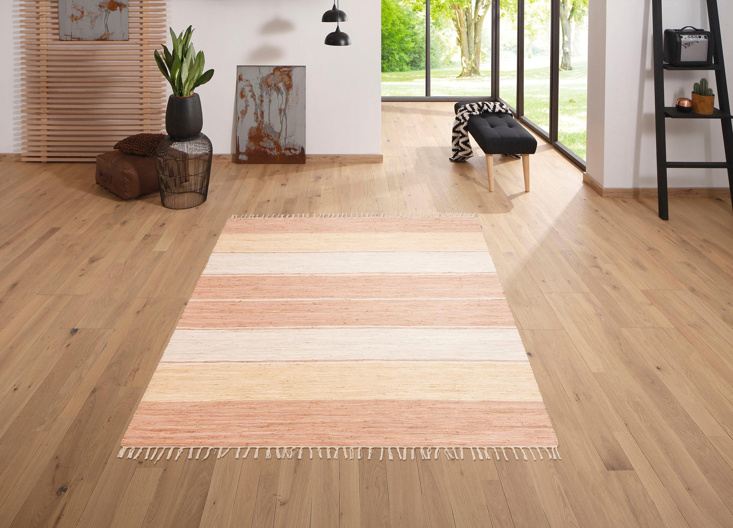 my home Teppich "Merle" rechteckig 5 mm Höhe Flachgewebe, Wendeteppich, ges günstig online kaufen