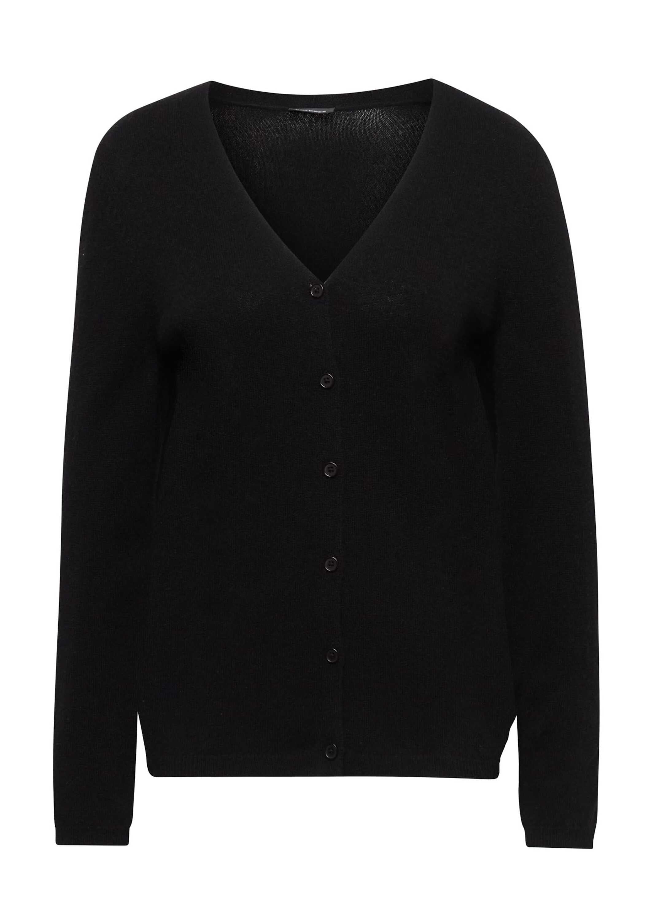 GOLDNER Strickjacke "Kurzgröße Weiche Kaschmirstrickjacke mit V-Ausschnitt" Ohne