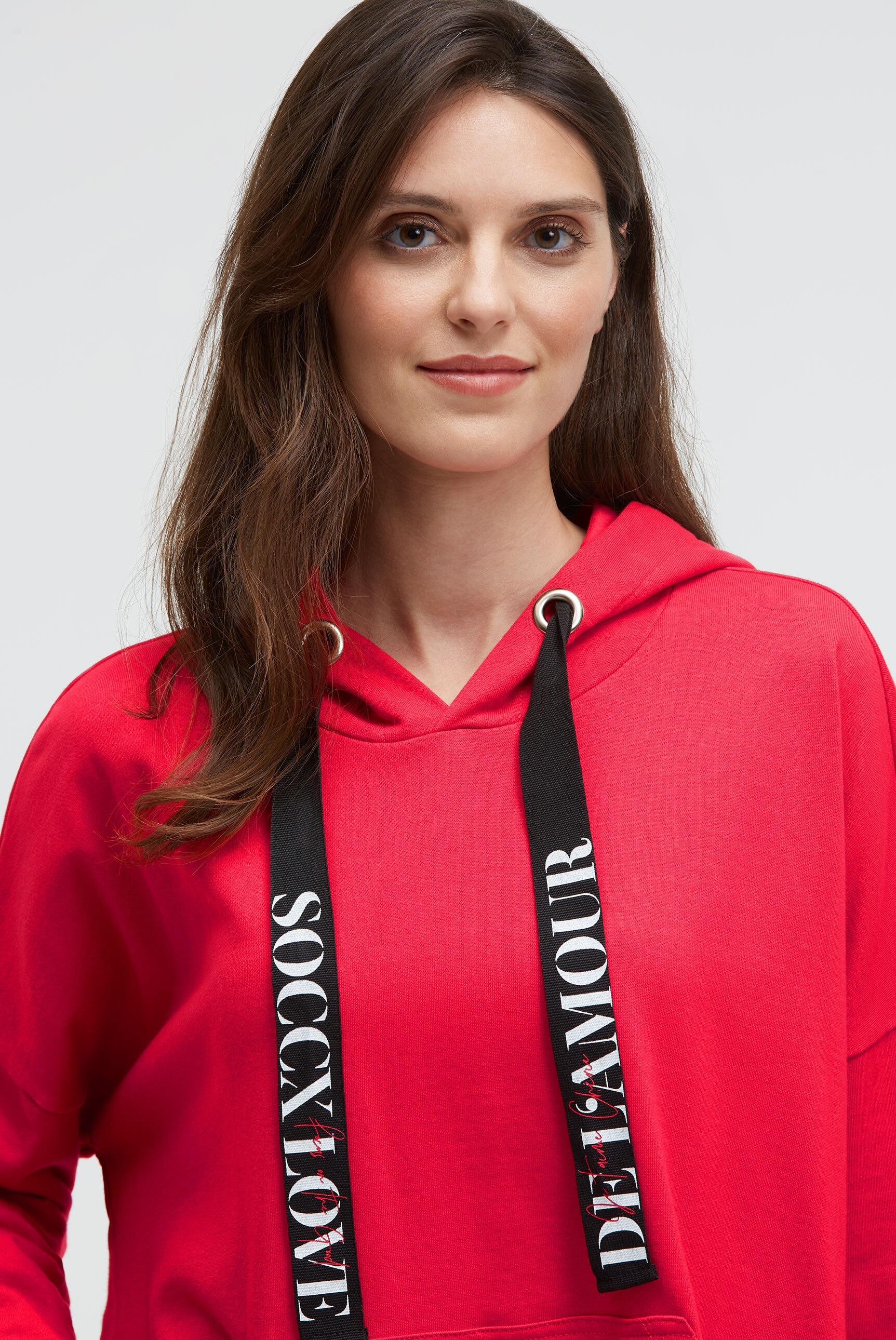 SOCCX Kapuzensweatshirt , mit verlängertem Saum hinten
