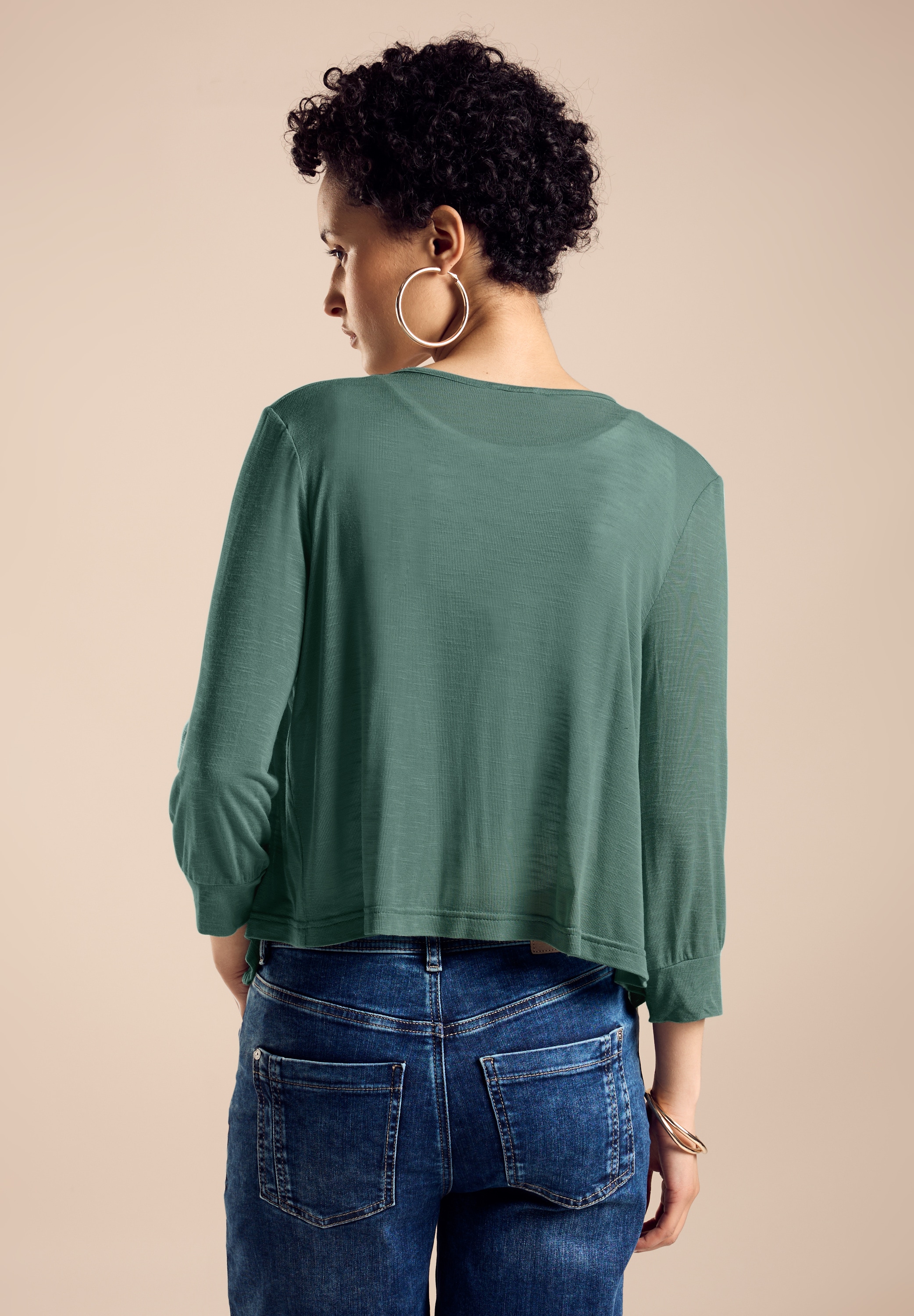 STREET ONE Shirtjacke »Style Suse«, in Flammgarn-Optik
