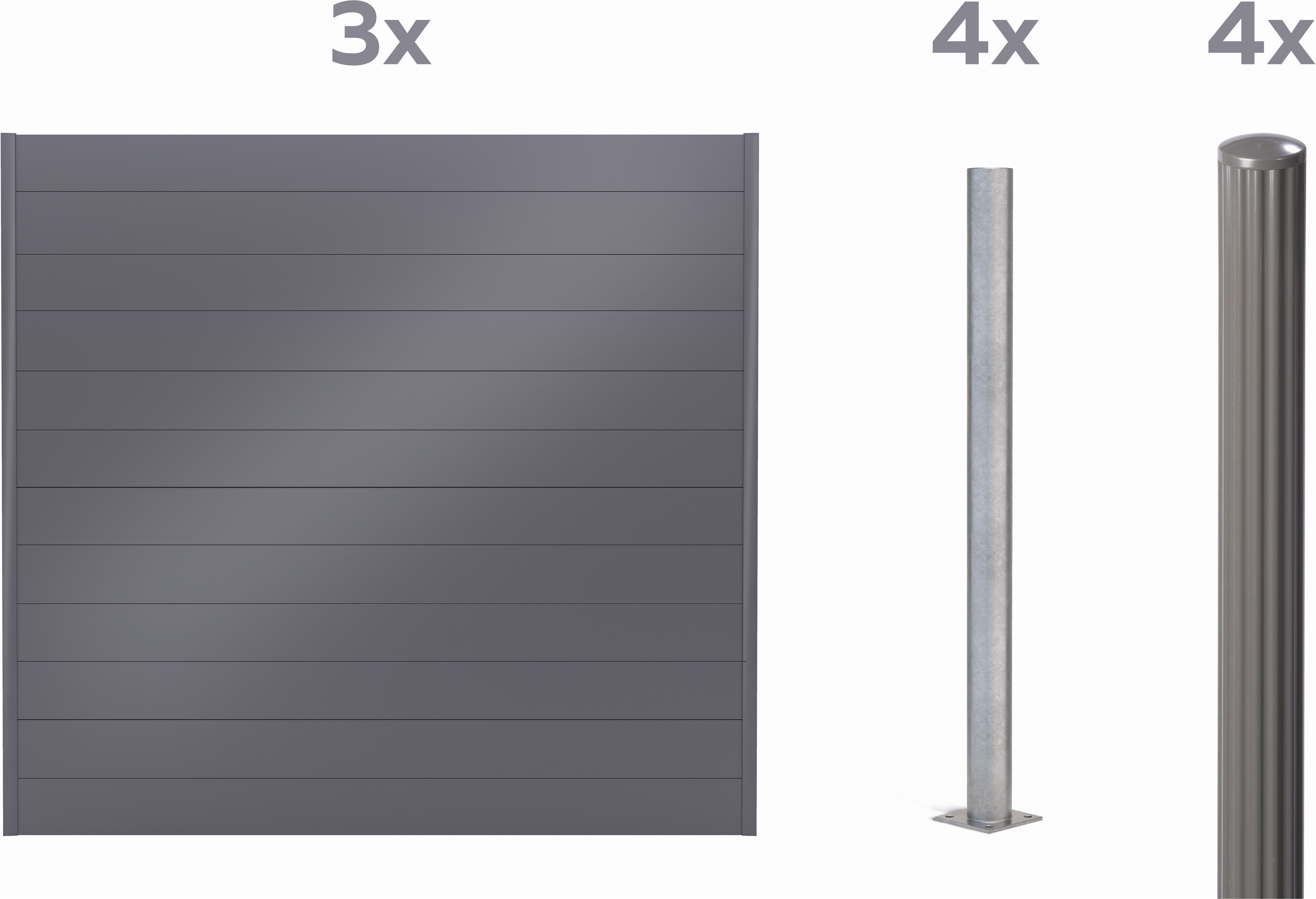 Alberts Dichtzaun "Palitio, Profilhöhe 150 mm" Aluminium, verschiedene Dekore und Längen