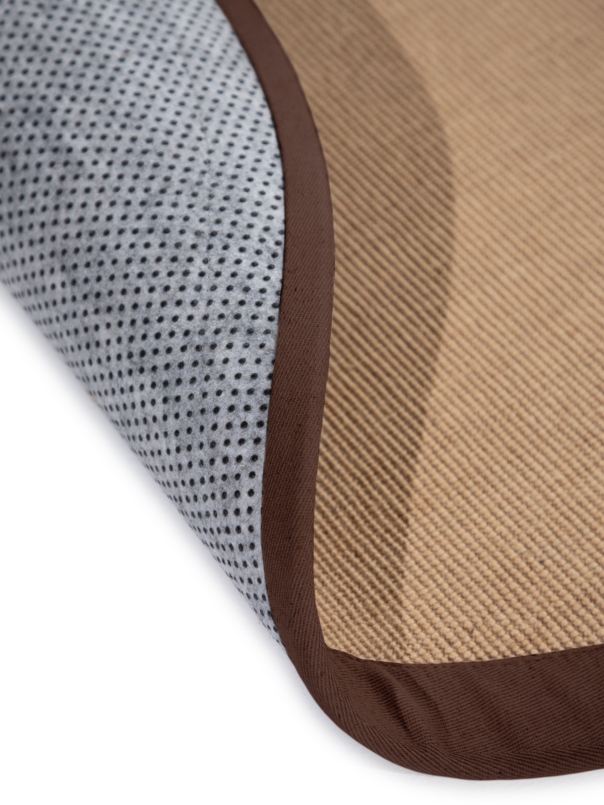 carpetfine Sisalteppich »Sisal«, rund, 5 mm Höhe, mit farbiger Bordüre, Anti-Rutsch Rückseite