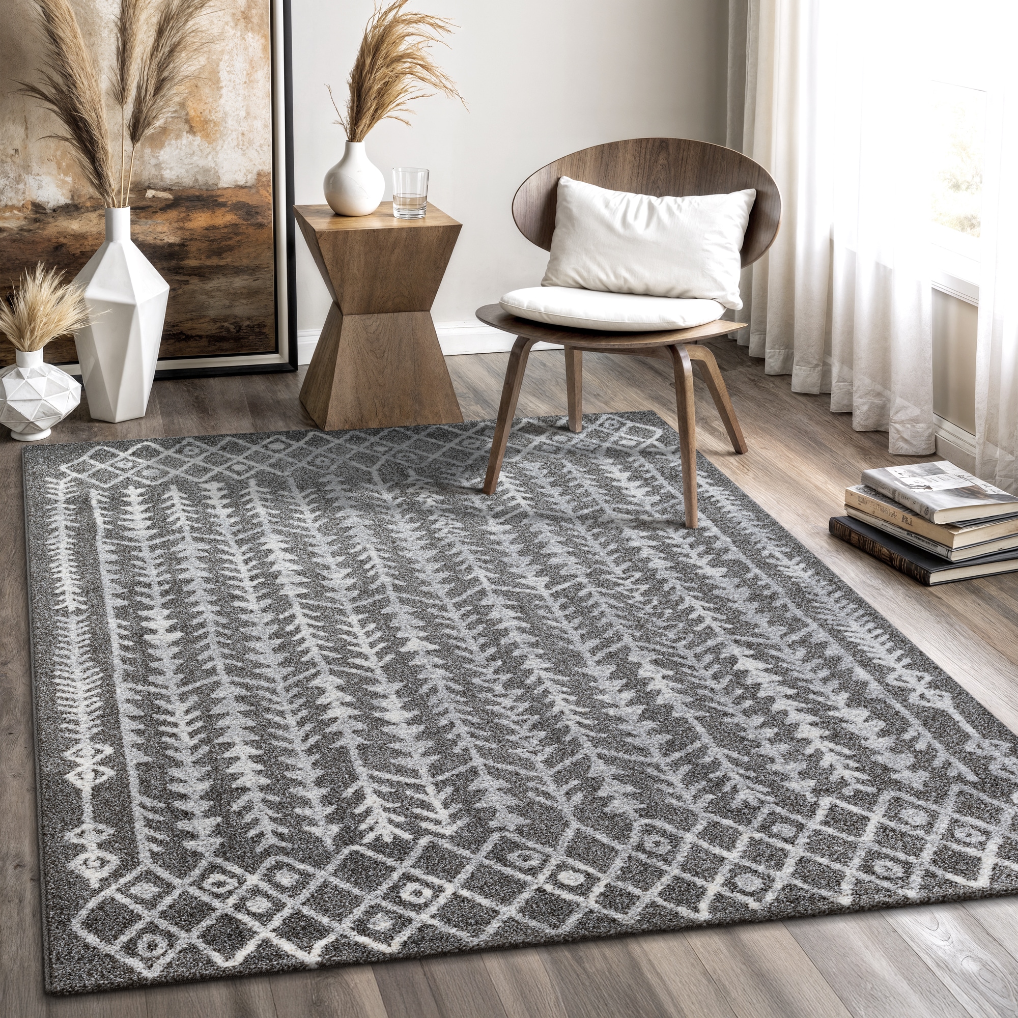 Sanat Teppich "Boho 8204, auch als Läufer und in Rund" rechteckig 10 mm Höhe Kurzflor, robust, Boho, Scandic, für Fussbodenheizung geeignet