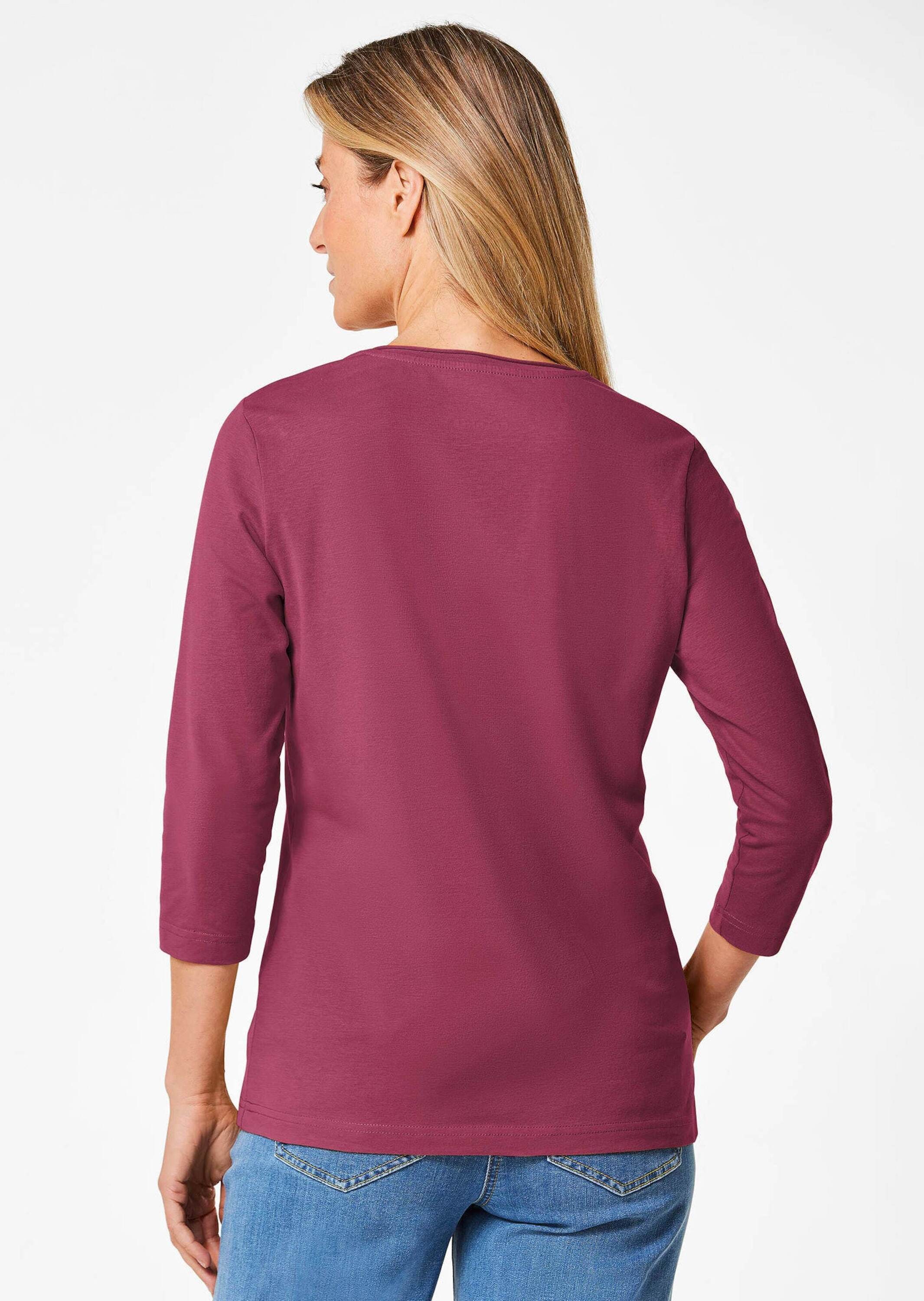 GOLDNER 3/4-Arm-Shirt »Shirt Shirt mit V-Ausschnitt«