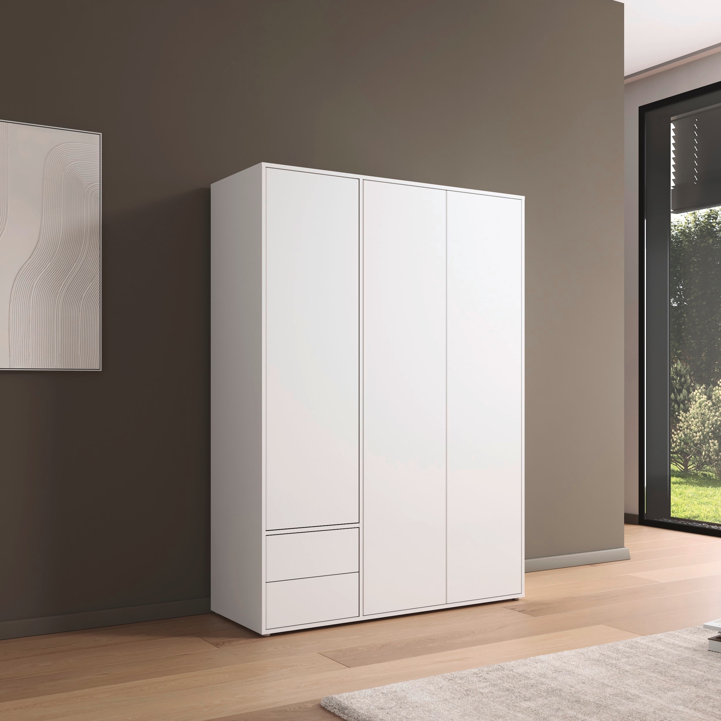 rauch Drehtürenschrank »Kleiderschrank Schrank Garderobe Wäscheschrank NABILA viel Stauraum«, (in 3 verschiedenen Ausstattungen BASIC/CLASSIC/PREMIUM), mit 2 Schubladen und Push-to-Open Funktion TOPSELLER MADE IN GERMANY