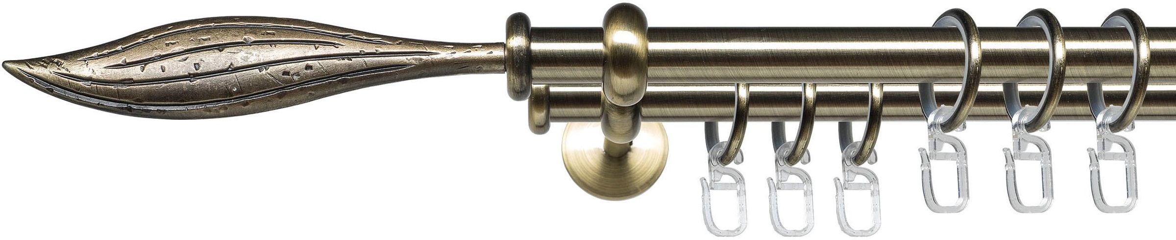 Liedeco Gardinenstange "Esp Blatt" Ø 16 mm 2 läufig-läufig Fixmaß günstig online kaufen