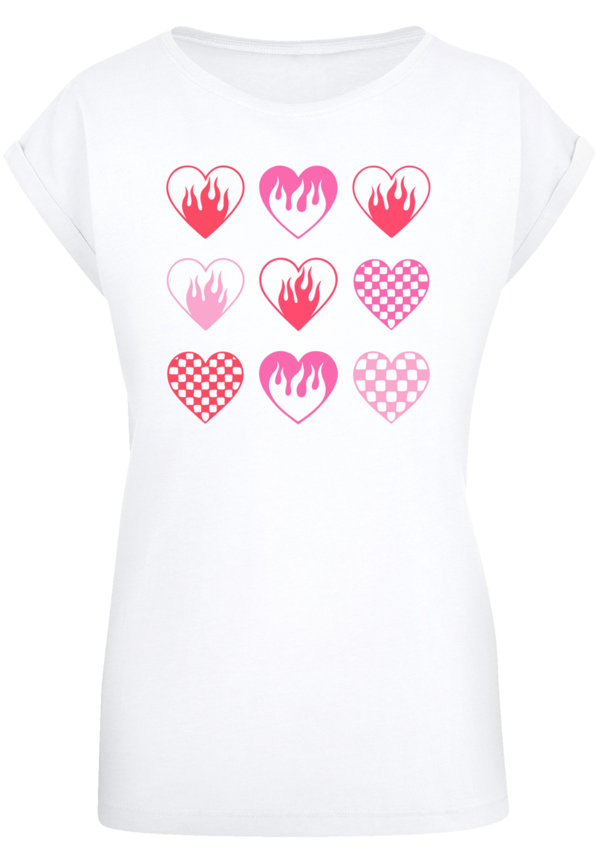 F4NT4STIC T-Shirt »Internationaler Frauentag: Herzen in Flammen«, Premium Qualität