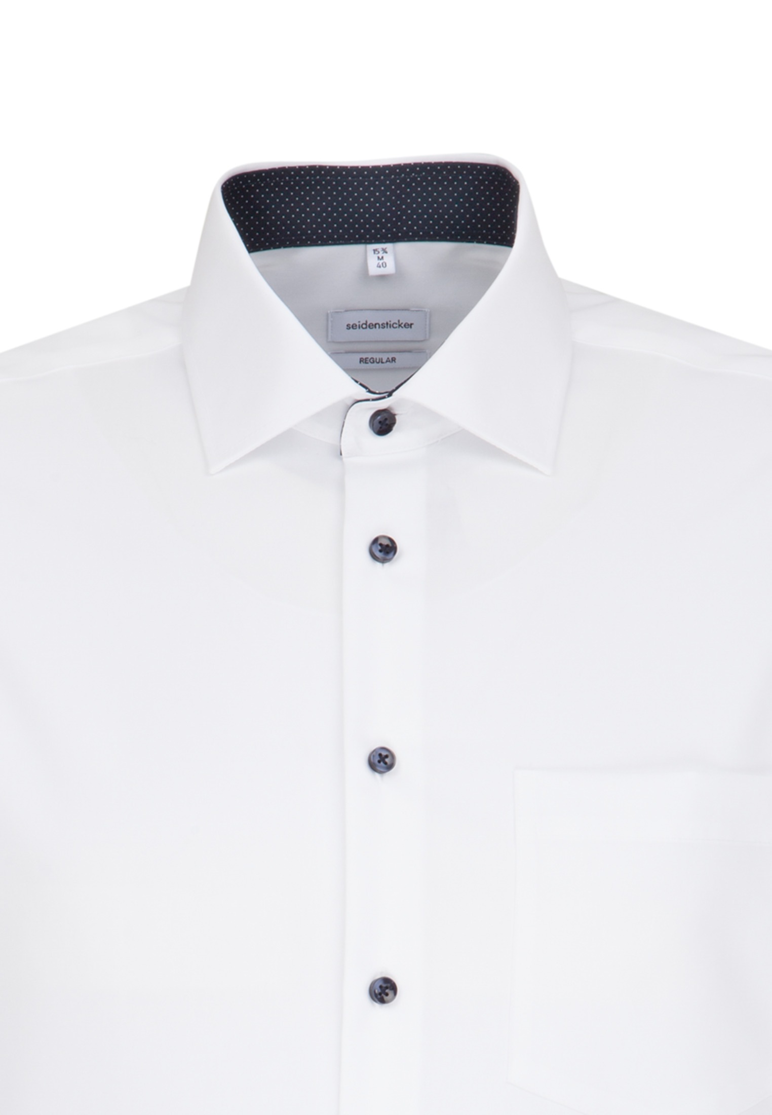 Seidensticker Schwarze Rose Regular Fit Business Shirt White Extended Sleeves Kent Collar 3