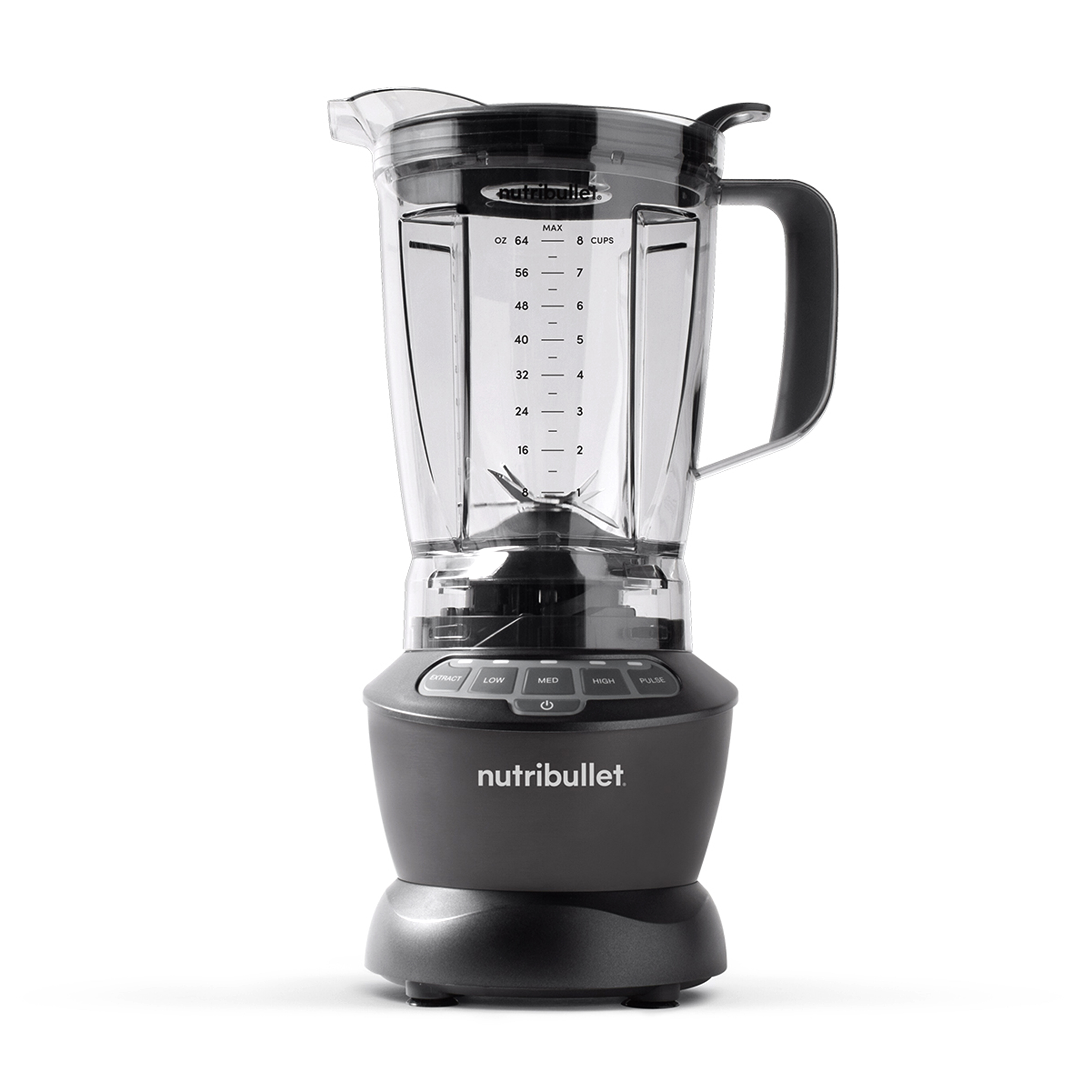 NUTRIBULLET Standmixer "Full Size Blender Combo NBF500DG, 1200 Watt, Dunkelgrau", B:16,8cm H:42,5cm T:16,8cm, grau, Zerkleinerer, 1,8 L Krug, Deckel