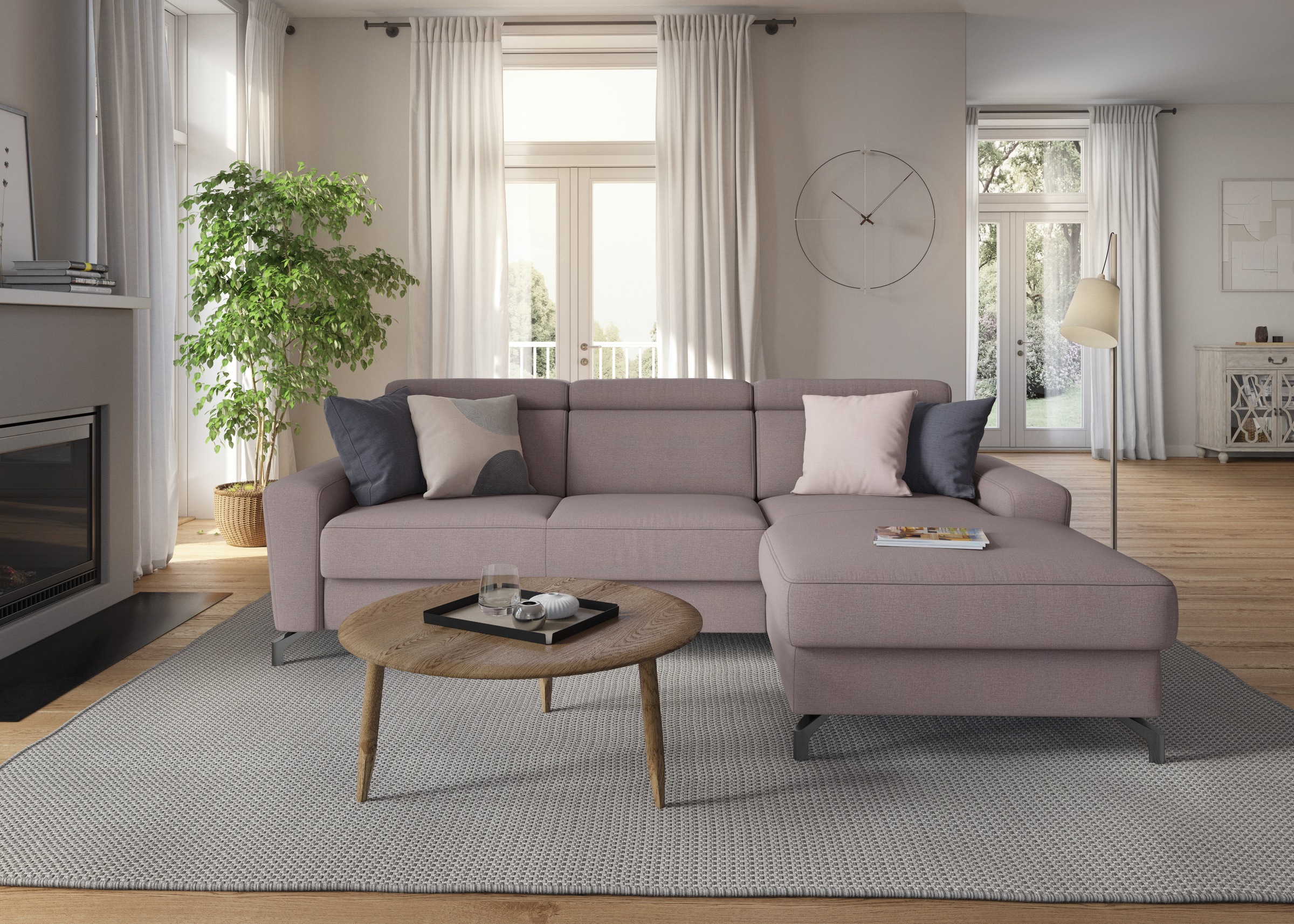 sit&more Ecksofa »Scarlett L-Form«, inklusive Kopfteilverstellung, wahlweise mit Bettfunktion, Bettkasten