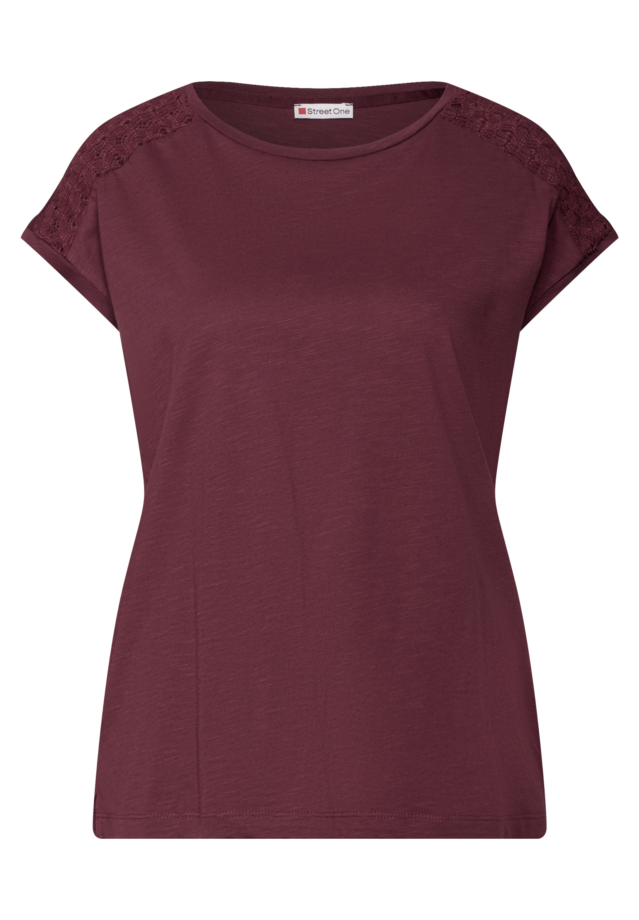 STREET ONE Spitzenshirt, im soften Baumwoll-Mix