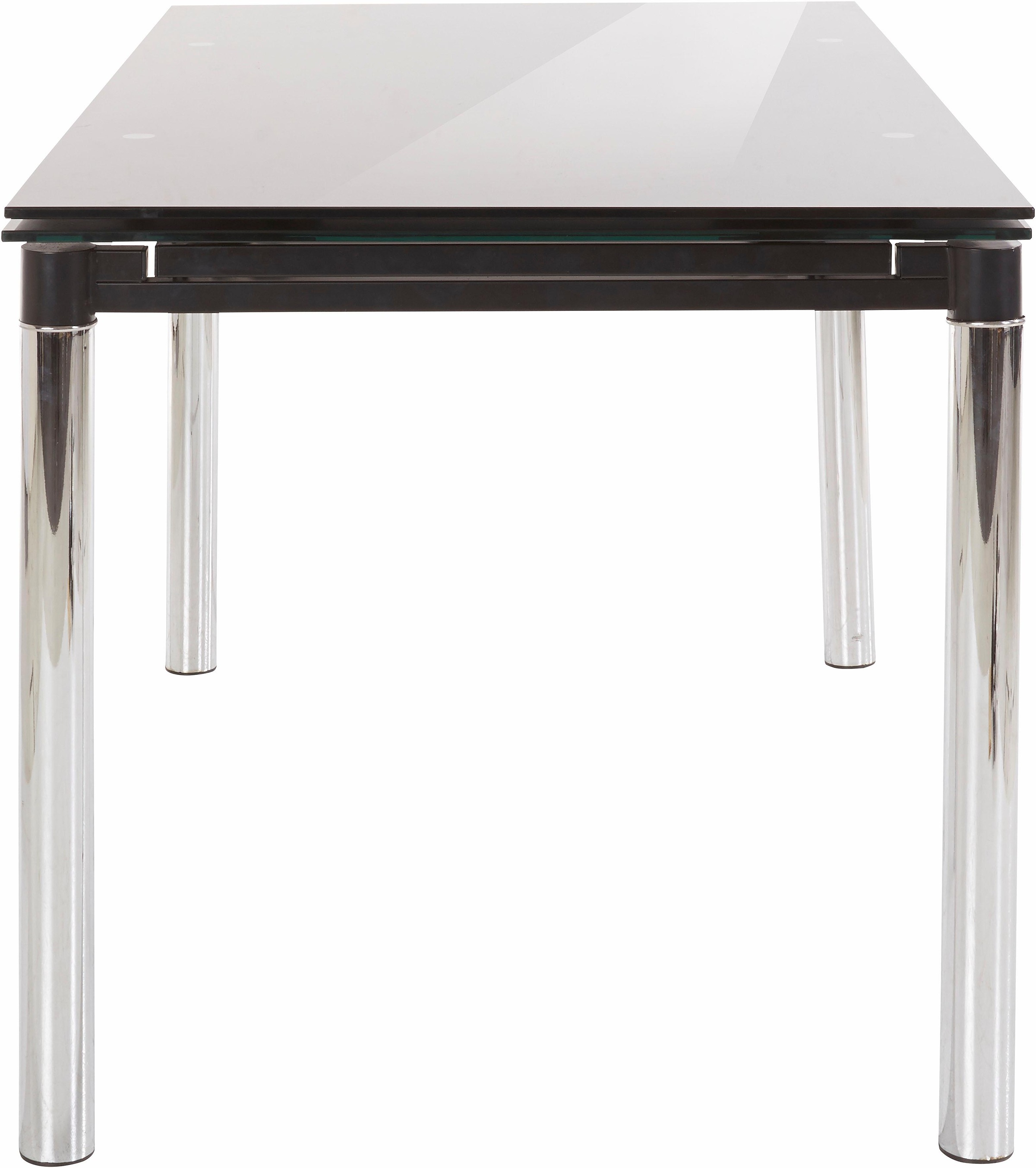 Esstisch OTTO HOME, schwarz (schwarz, silber), B:140cm H:76cm T:80cm, Tische, Rechteckiger Esstisch Esstisch 3