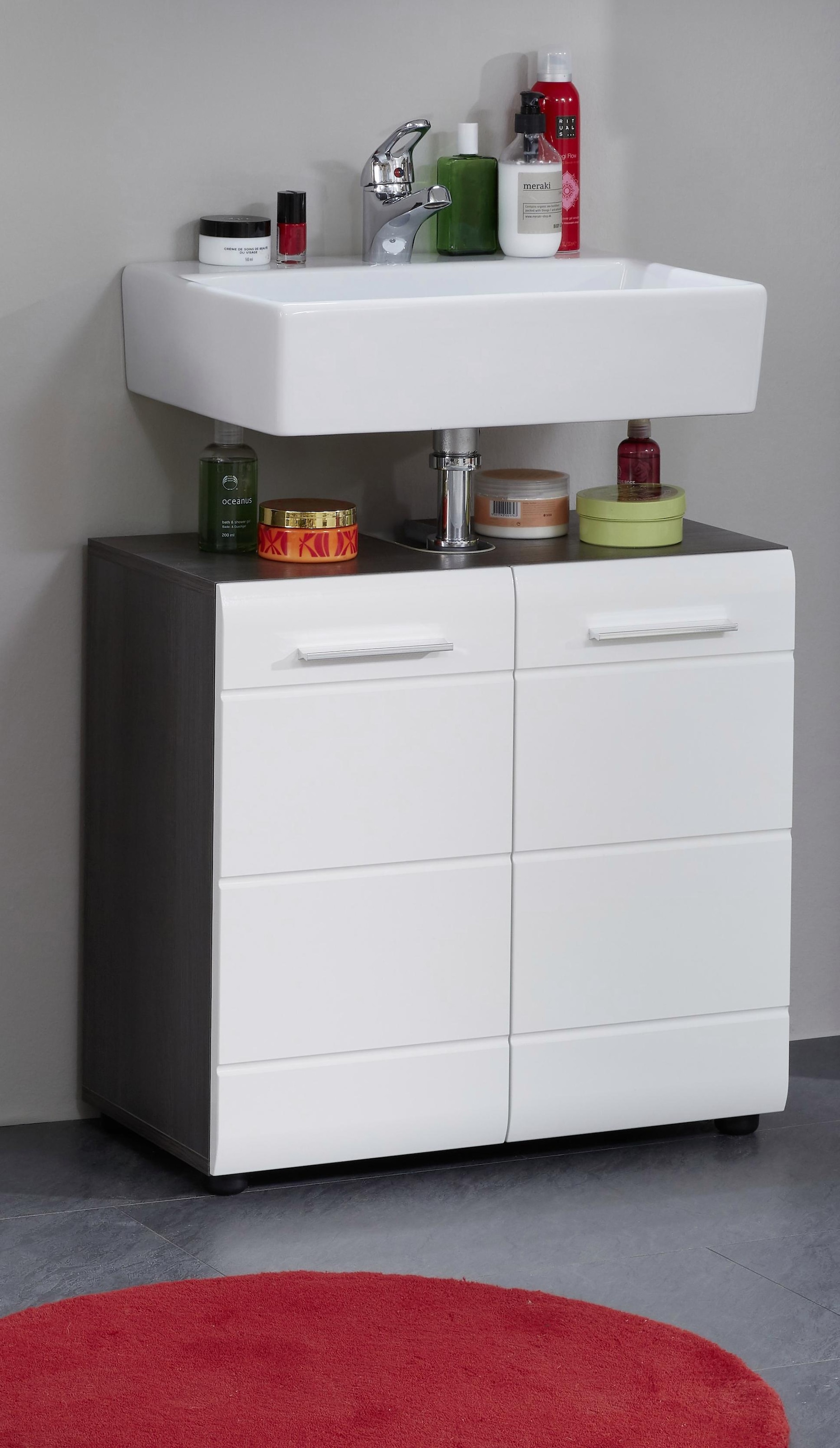 INOSIGN Waschbeckenunterschrank »Sovana«, Waschtisch mit verstellbarem Fach - Maße (B/T/H) 60/31/56 cm