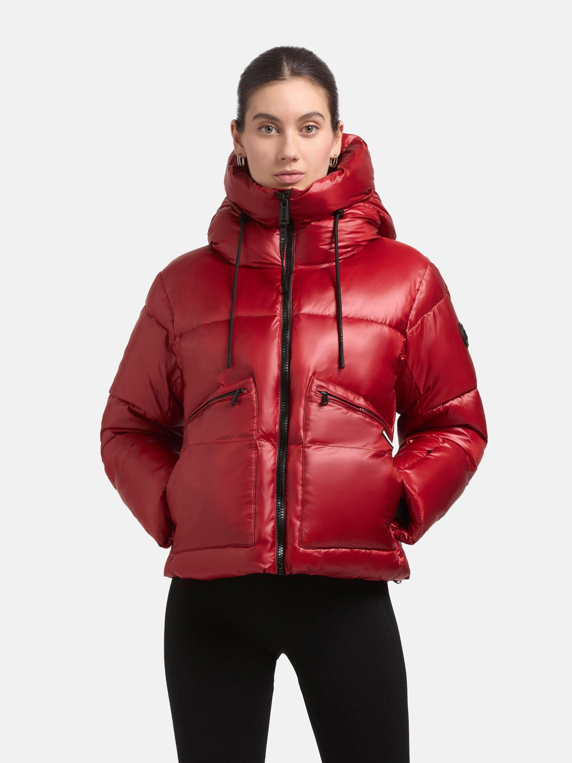 Winterjacke KHUJO "Luna", Damen, Gr. L (40), rot, Obermaterial: 100% Nylon; Innenfutter: 100% Polyester; Wattierung: 100% Polyester; Ärmelfutter: 100% Polyester, gerade hüftlang, hoch geschlossener Ausschnitt, Ärmel ohne Ärmelschlitz Bündchen, Jacken Wint